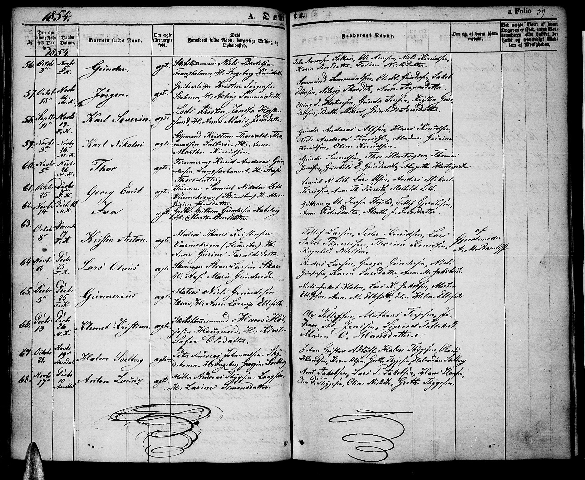 Tromøy sokneprestkontor, AV/SAK-1111-0041/F/Fa/L0005: Parish register (official) no. A 5, 1847-1856, p. 59