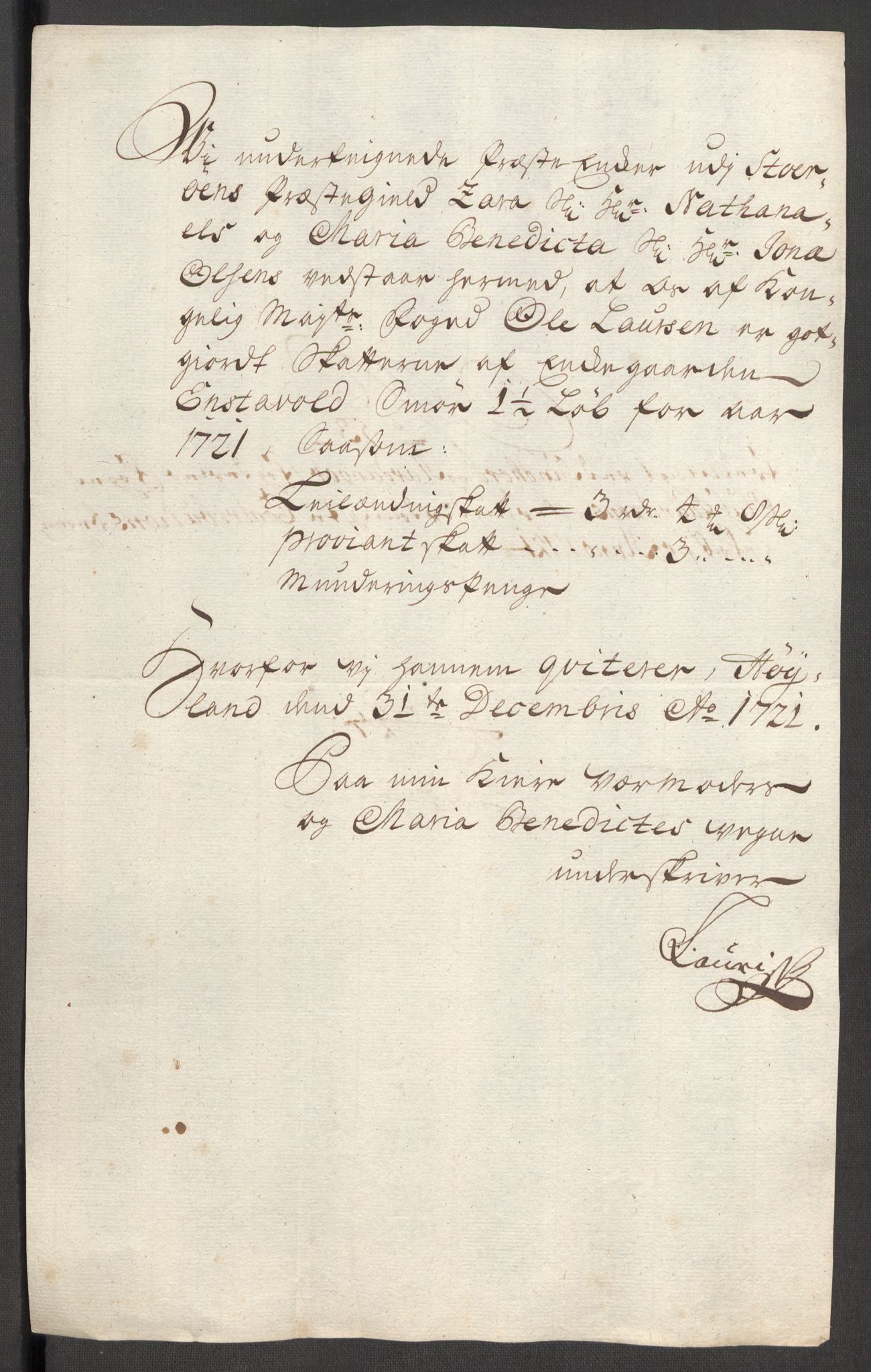 Rentekammeret inntil 1814, Reviderte regnskaper, Fogderegnskap, AV/RA-EA-4092/R48/L3000: Fogderegnskap Sunnhordland og Hardanger, 1721, p. 321