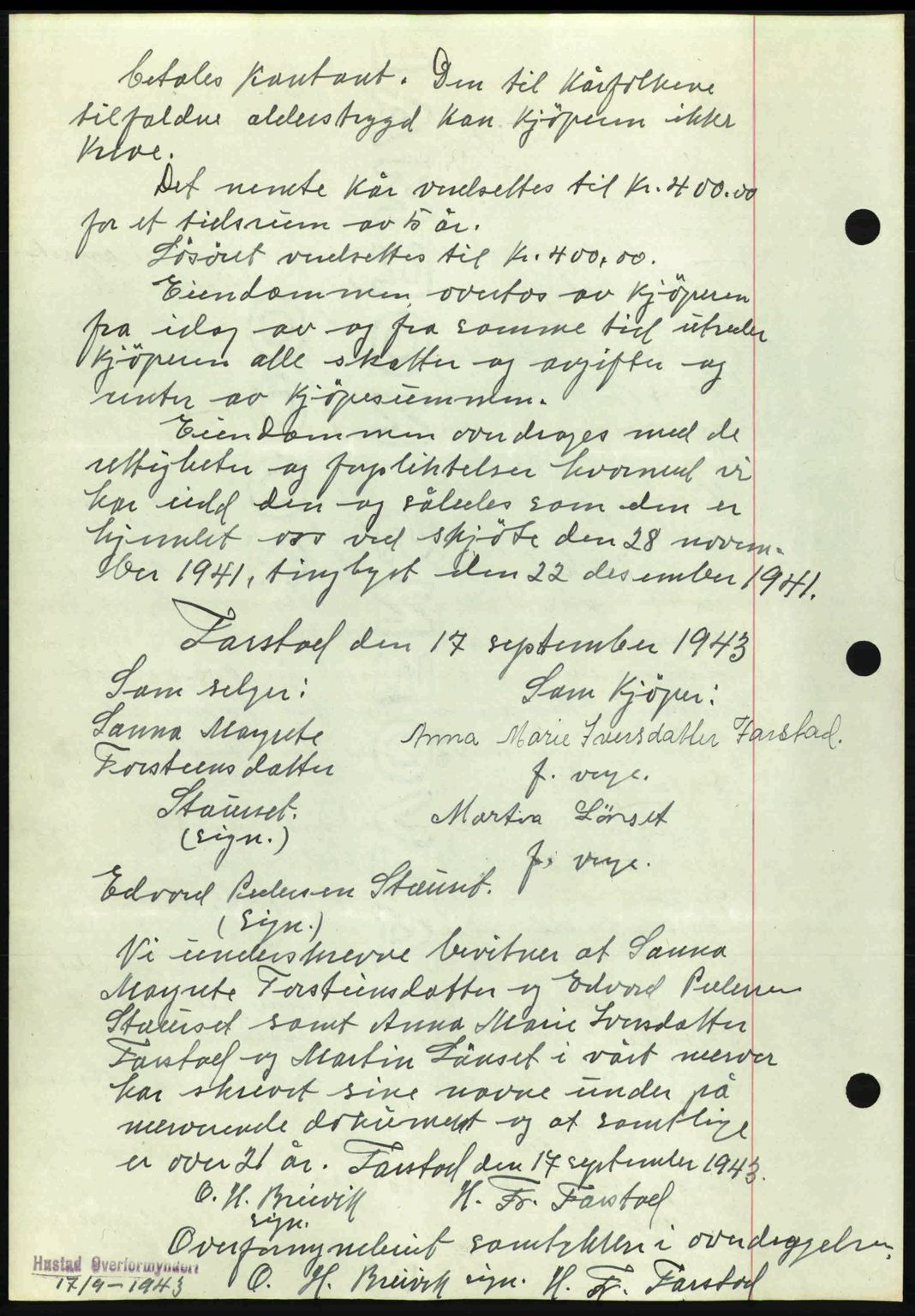 Romsdal sorenskriveri, AV/SAT-A-4149/1/2/2C: Mortgage book no. A14, 1943-1943, Diary no: : 1613/1943