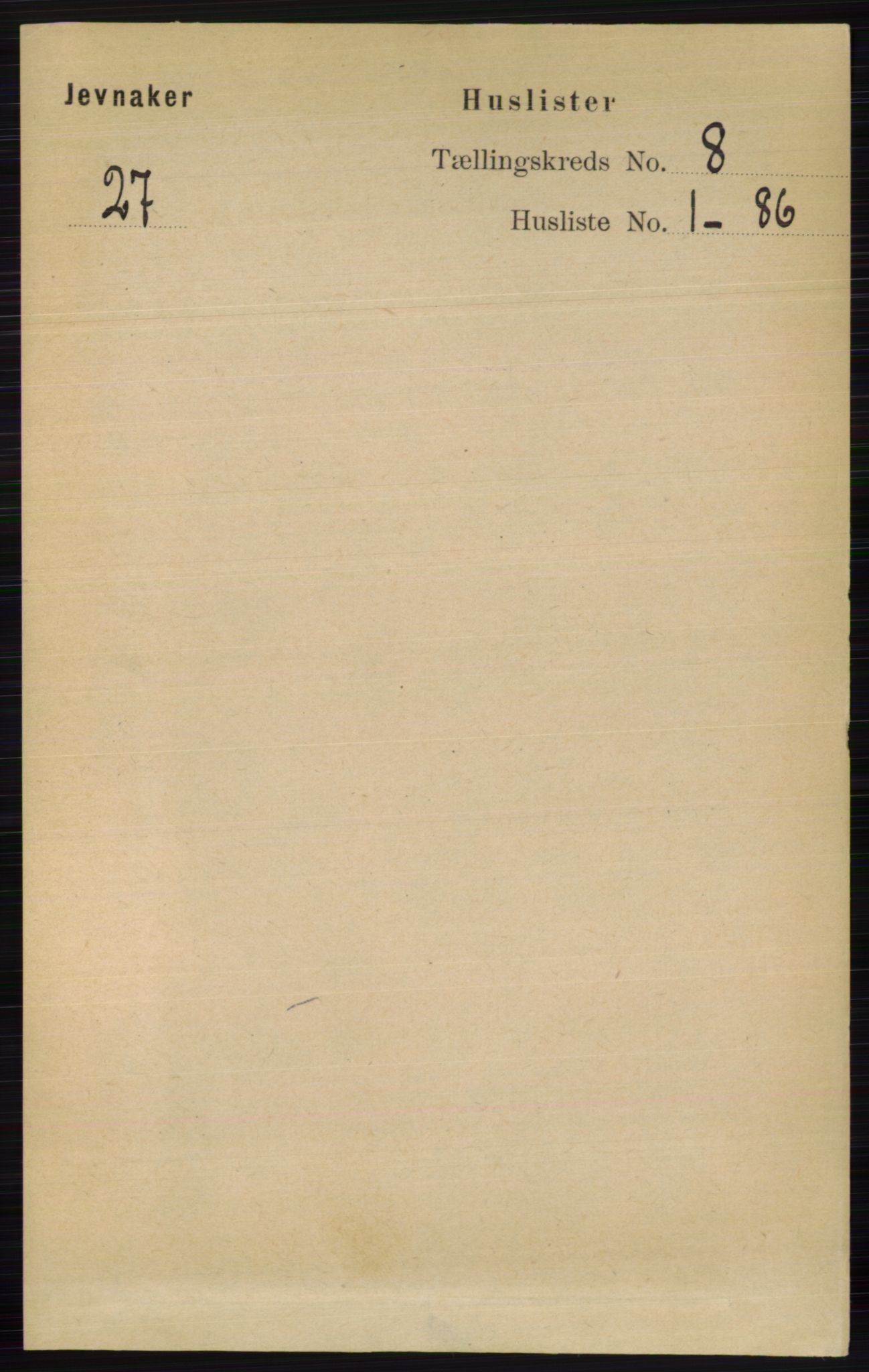 RA, 1891 census for 0532 Jevnaker, 1891, p. 4250