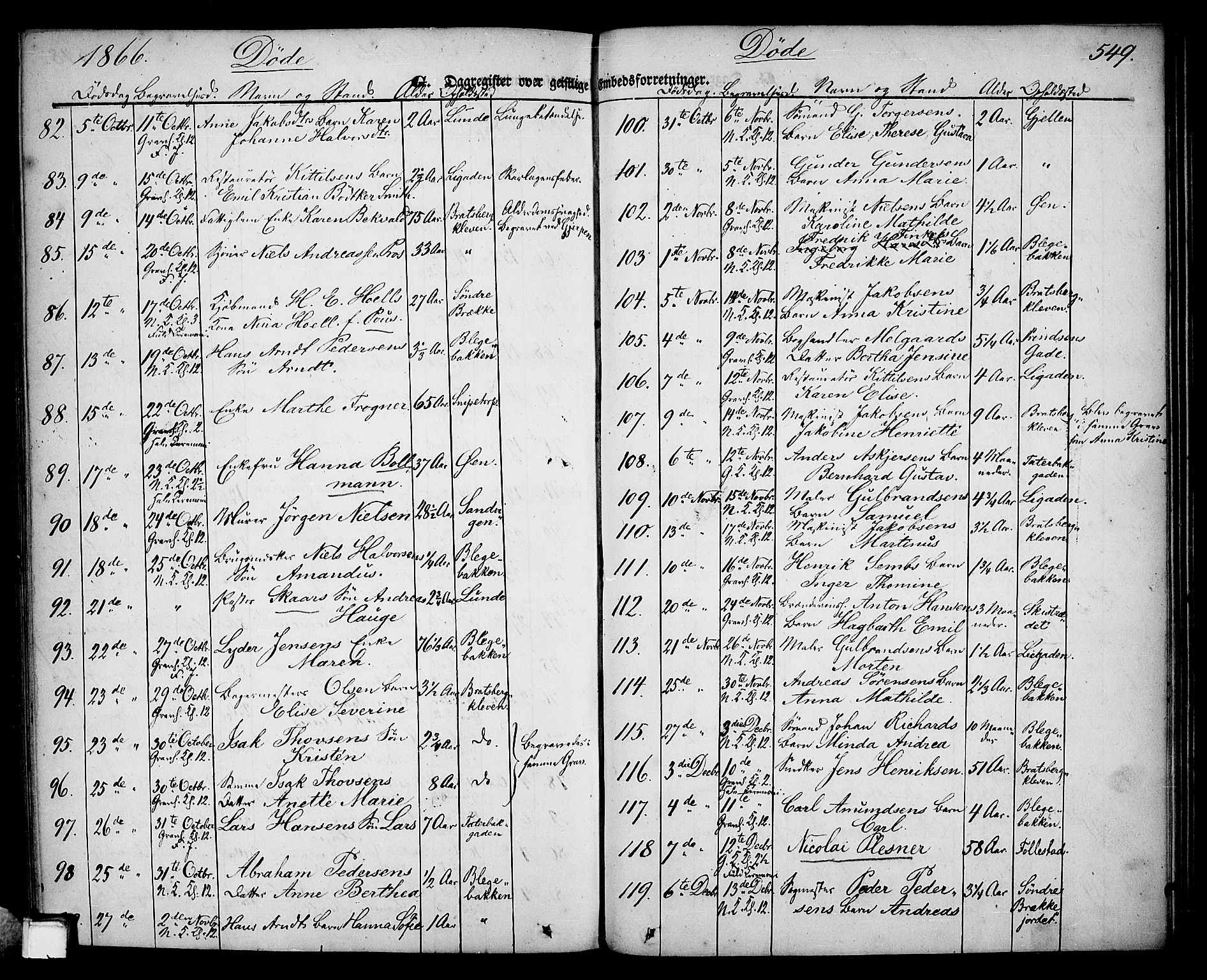 Skien kirkebøker, SAKO/A-302/G/Ga/L0004: Parish register (copy) no. 4, 1843-1867, p. 549