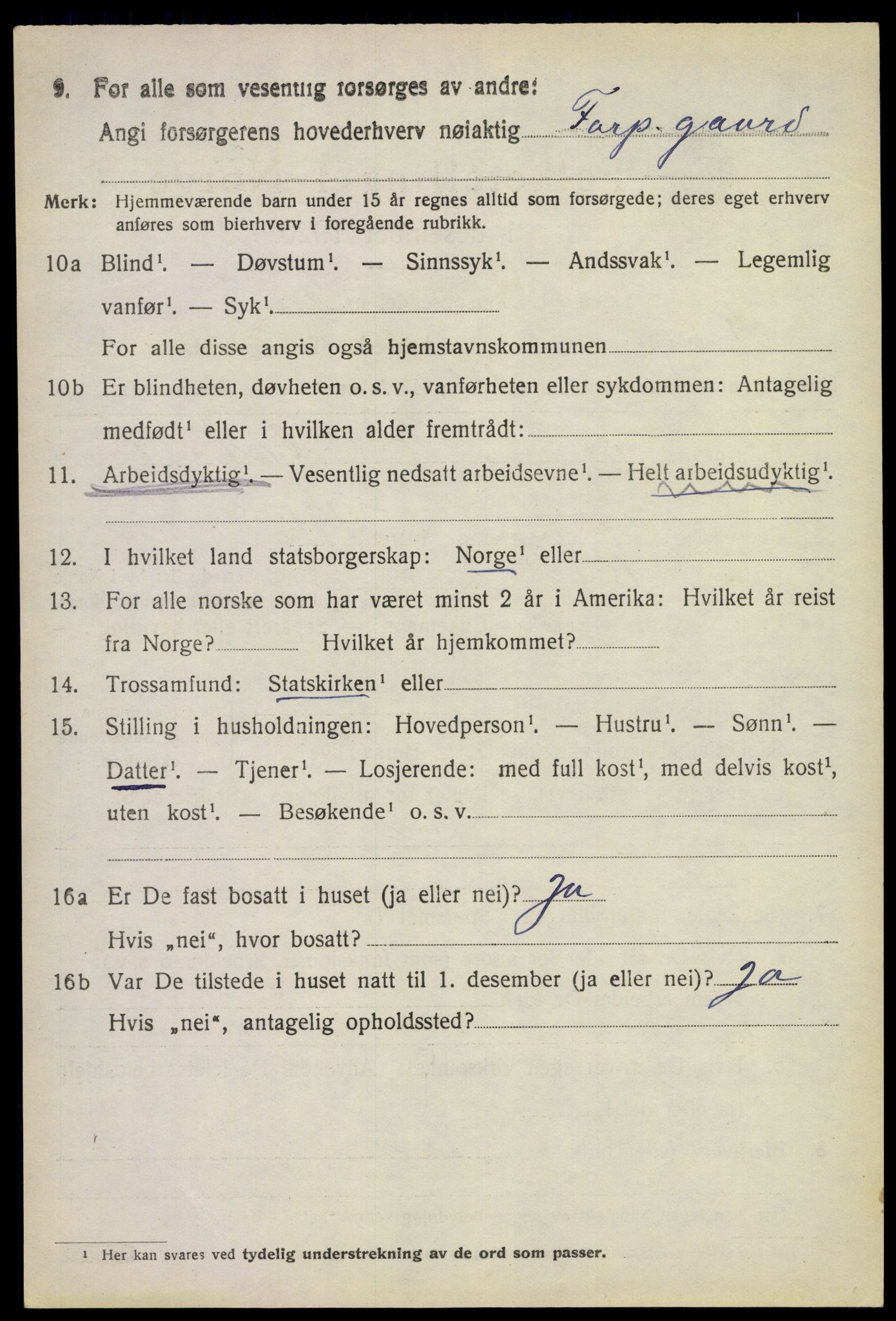 SAKO, 1920 census for Rauland, 1920, p. 611