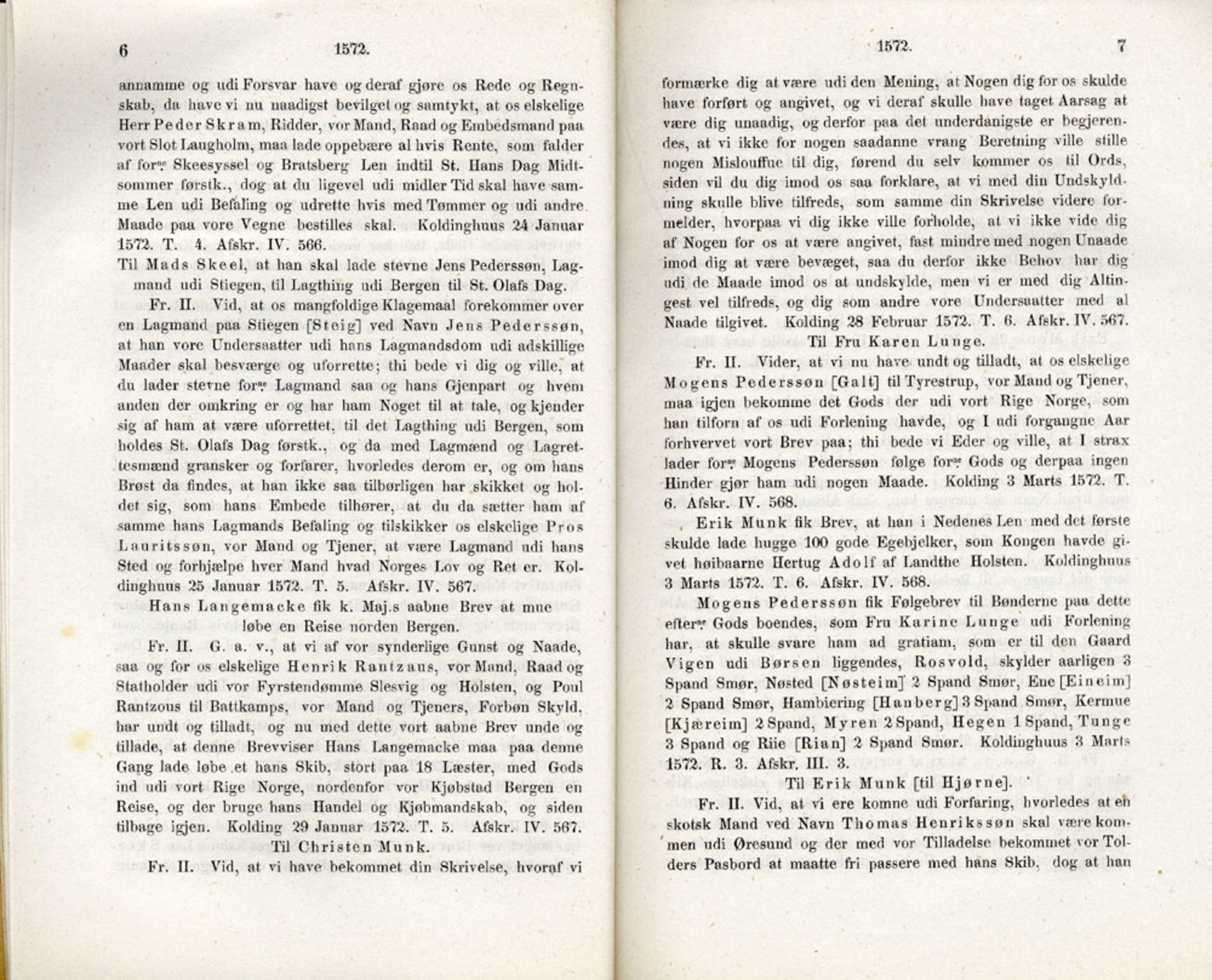Publikasjoner utgitt av Det Norske Historiske Kildeskriftfond, PUBL/-/-/-: Norske Rigs-Registranter, bind 2, 1572-1588, p. 6-7