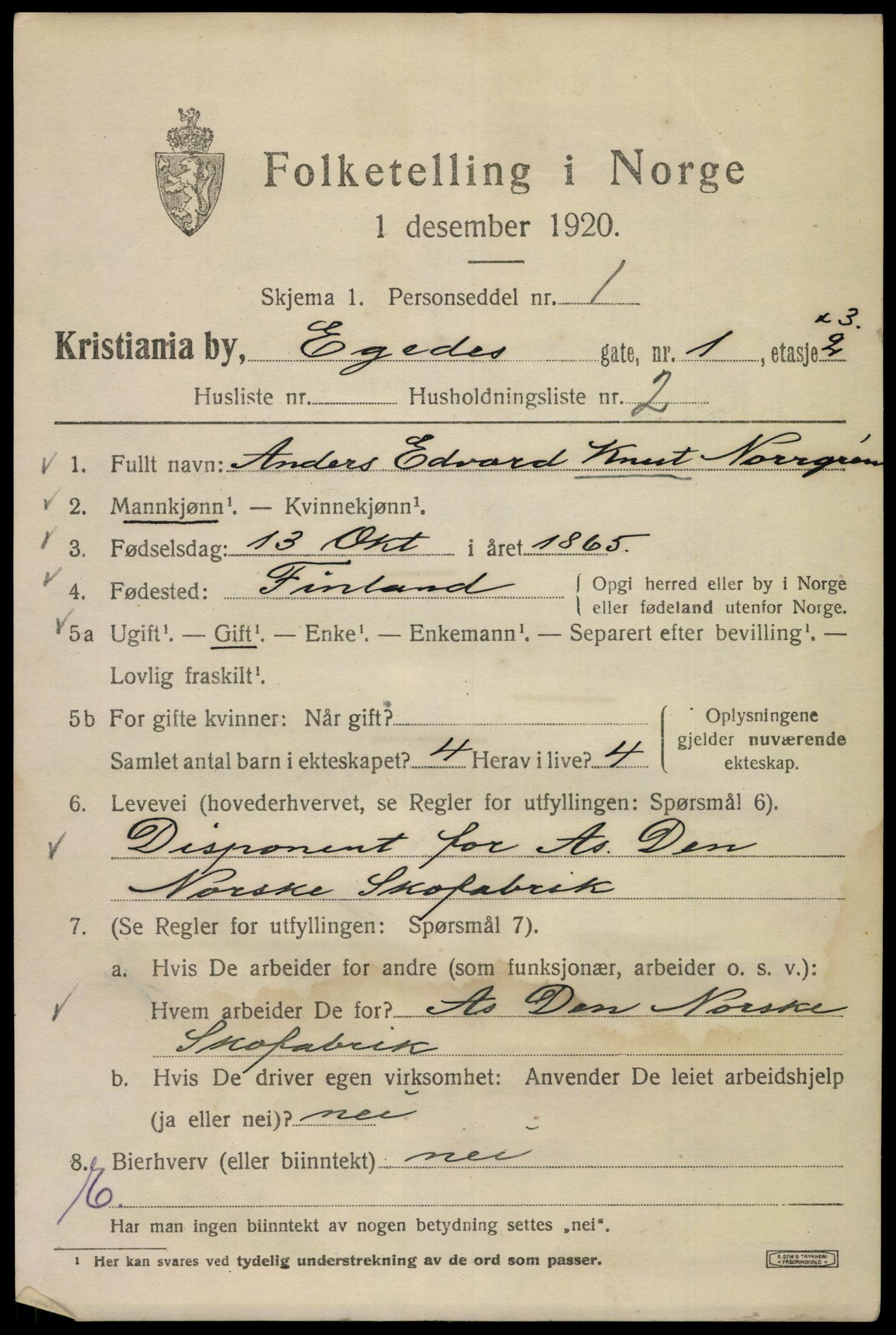 SAO, 1920 census for Kristiania, 1920, p. 209821