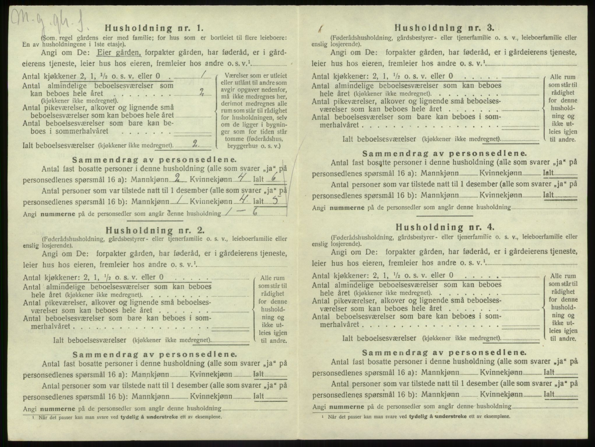 SAB, 1920 census for Gaular, 1920, p. 1079