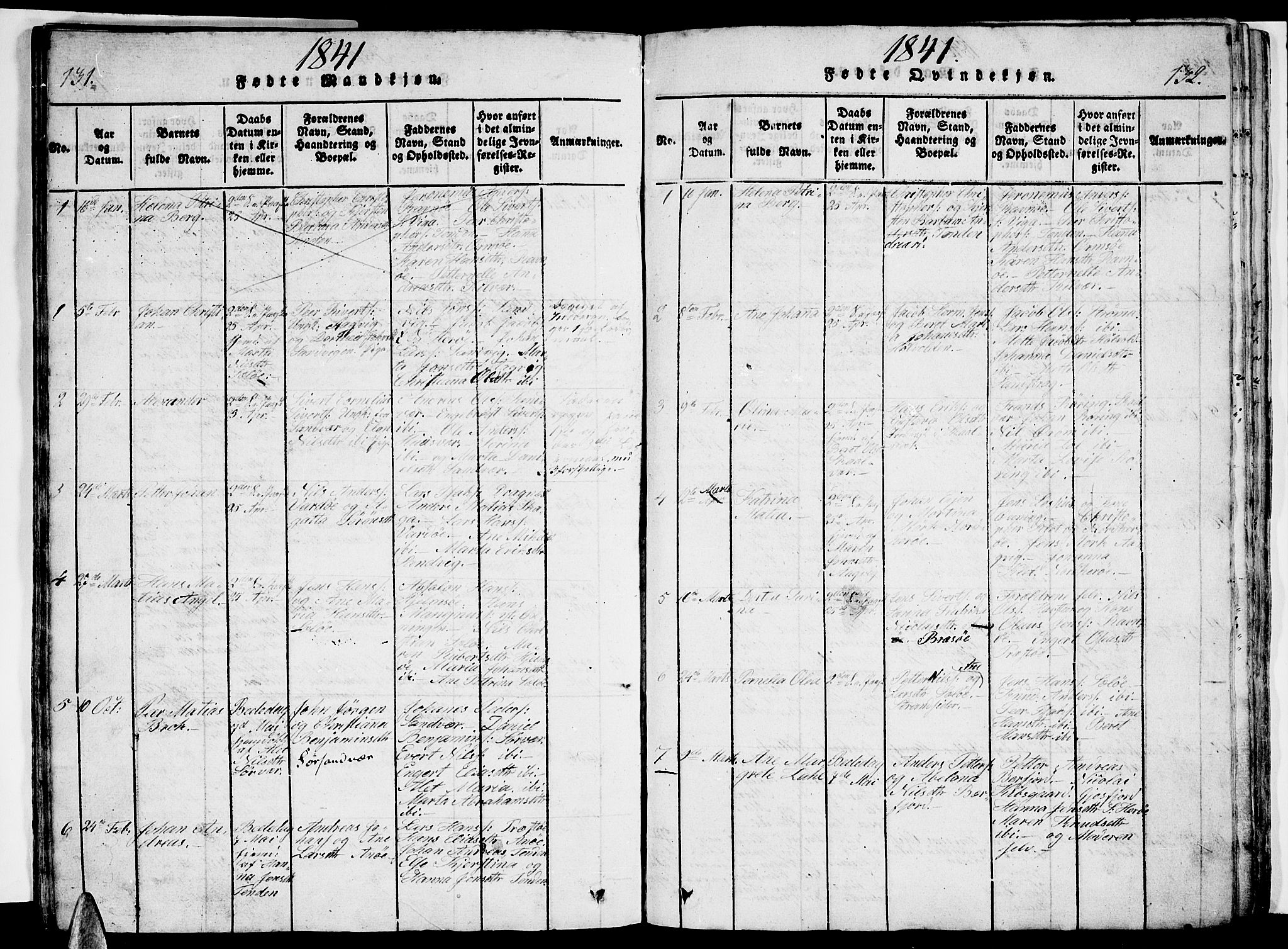 Ministerialprotokoller, klokkerbøker og fødselsregistre - Nordland, AV/SAT-A-1459/834/L0510: Parish register (copy) no. 834C01, 1820-1847, p. 131-132