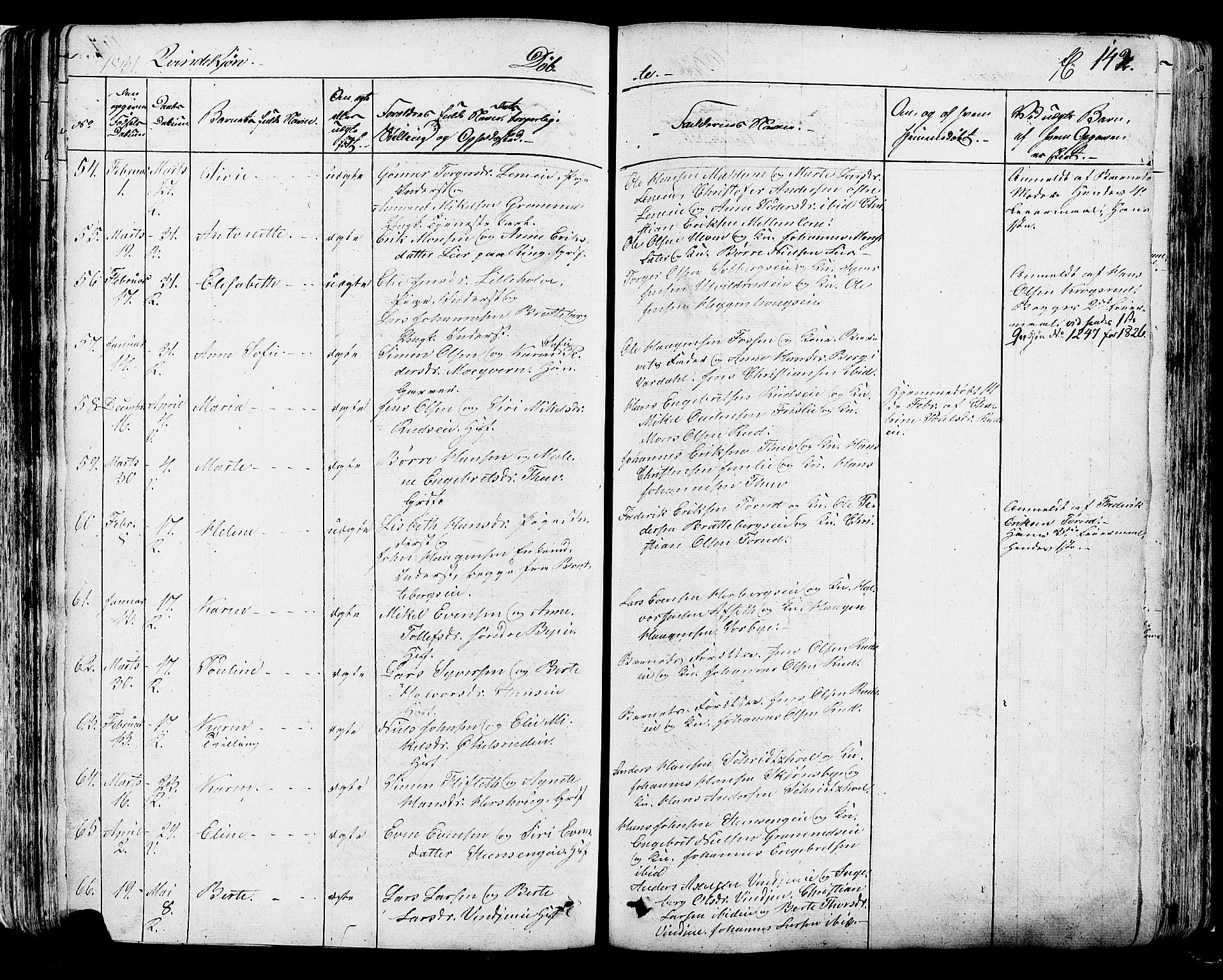 Ringsaker prestekontor, AV/SAH-PREST-014/K/Ka/L0007: Parish register (official) no. 7A, 1826-1837, p. 142