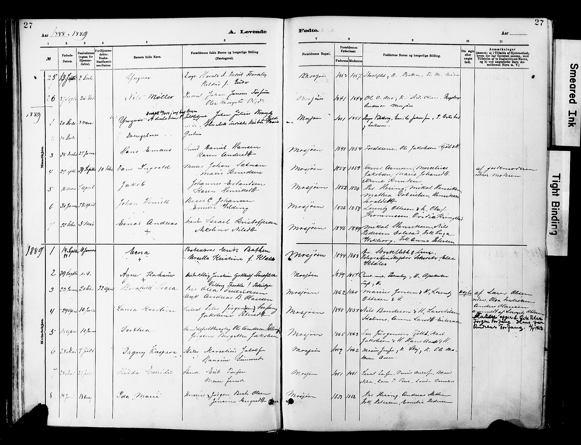 Ministerialprotokoller, klokkerbøker og fødselsregistre - Nordland, AV/SAT-A-1459/820/L0296: Parish register (official) no. 820A17, 1880-1903, p. 27