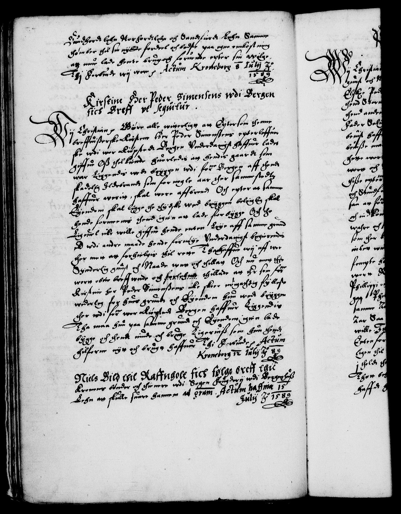 Danske Kanselli 1572-1799, AV/RA-EA-3023/F/Fc/Fca/Fcaa/L0002: Norske registre (mikrofilm), 1588-1596, p. 47b