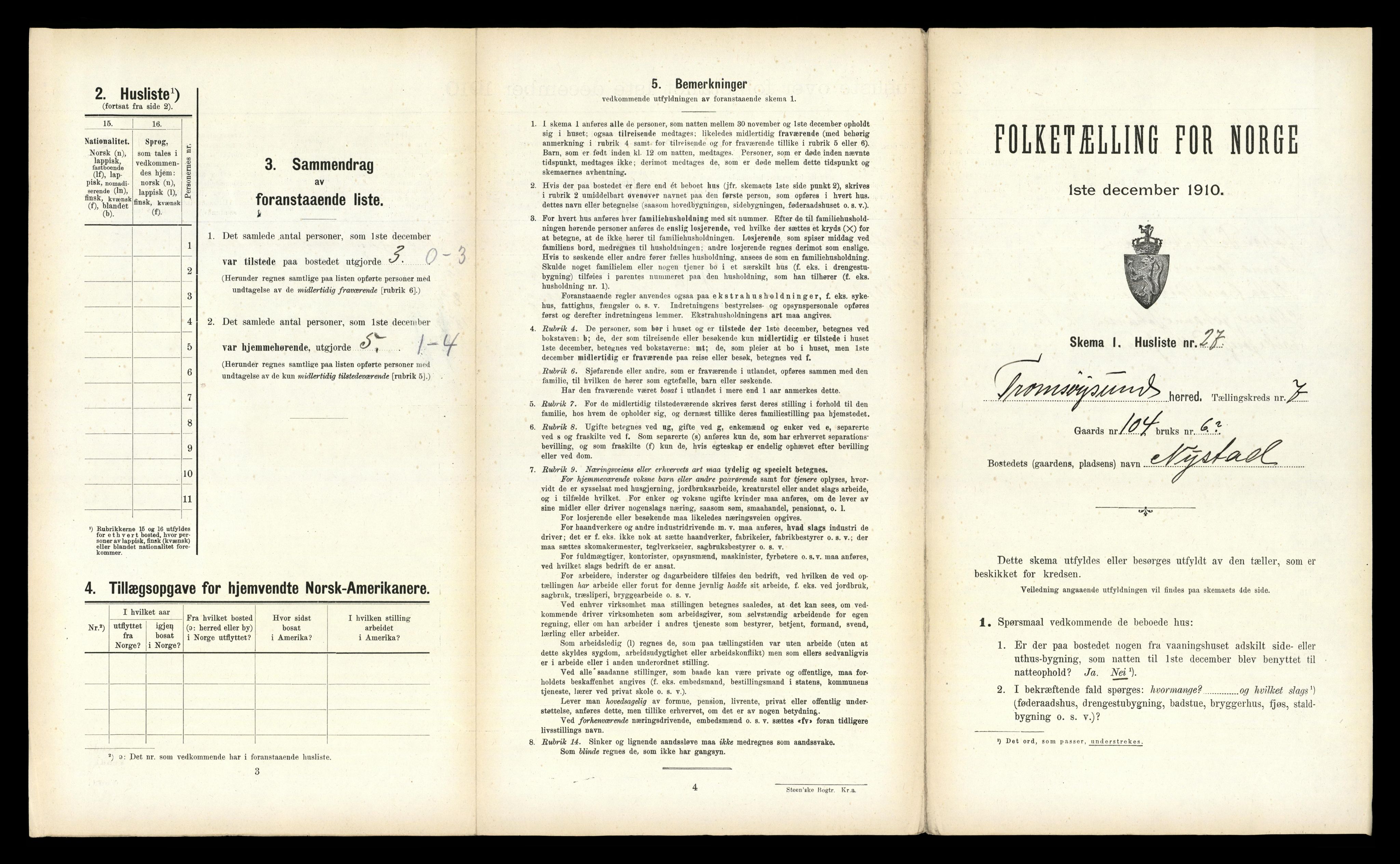 RA, 1910 census for Tromsøysund, 1910, p. 1377