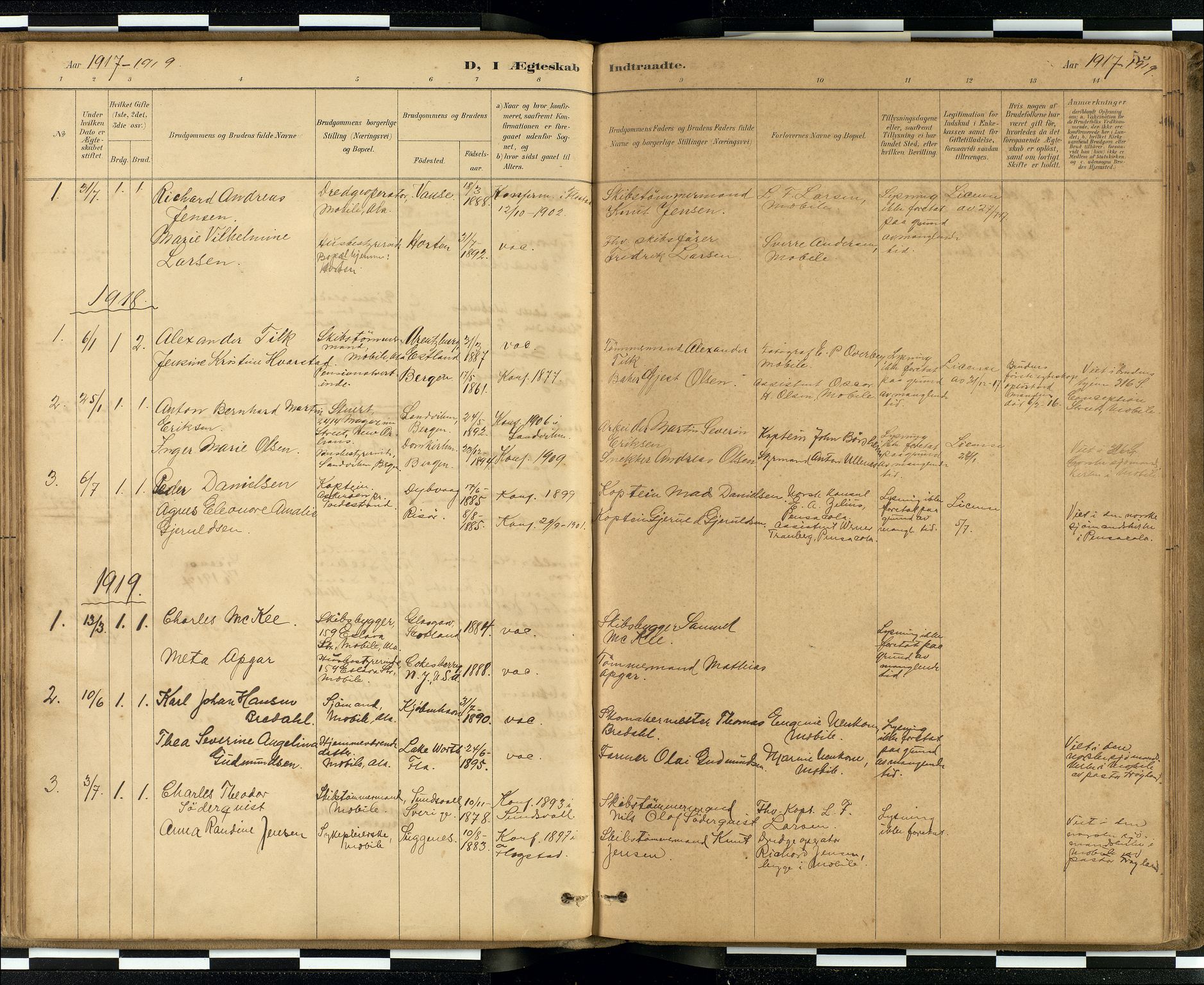 Den norske sjømannsmisjon i utlandet / Quebec (Canada) samt Pensacola--Savannah-Mobile-New Orleans-Gulfport (Gulfhamnene i USA), SAB/SAB/PA-0114/H/Ha/L0001: Parish register (official) no. A 1, 1887-1924, p. 54b-55a