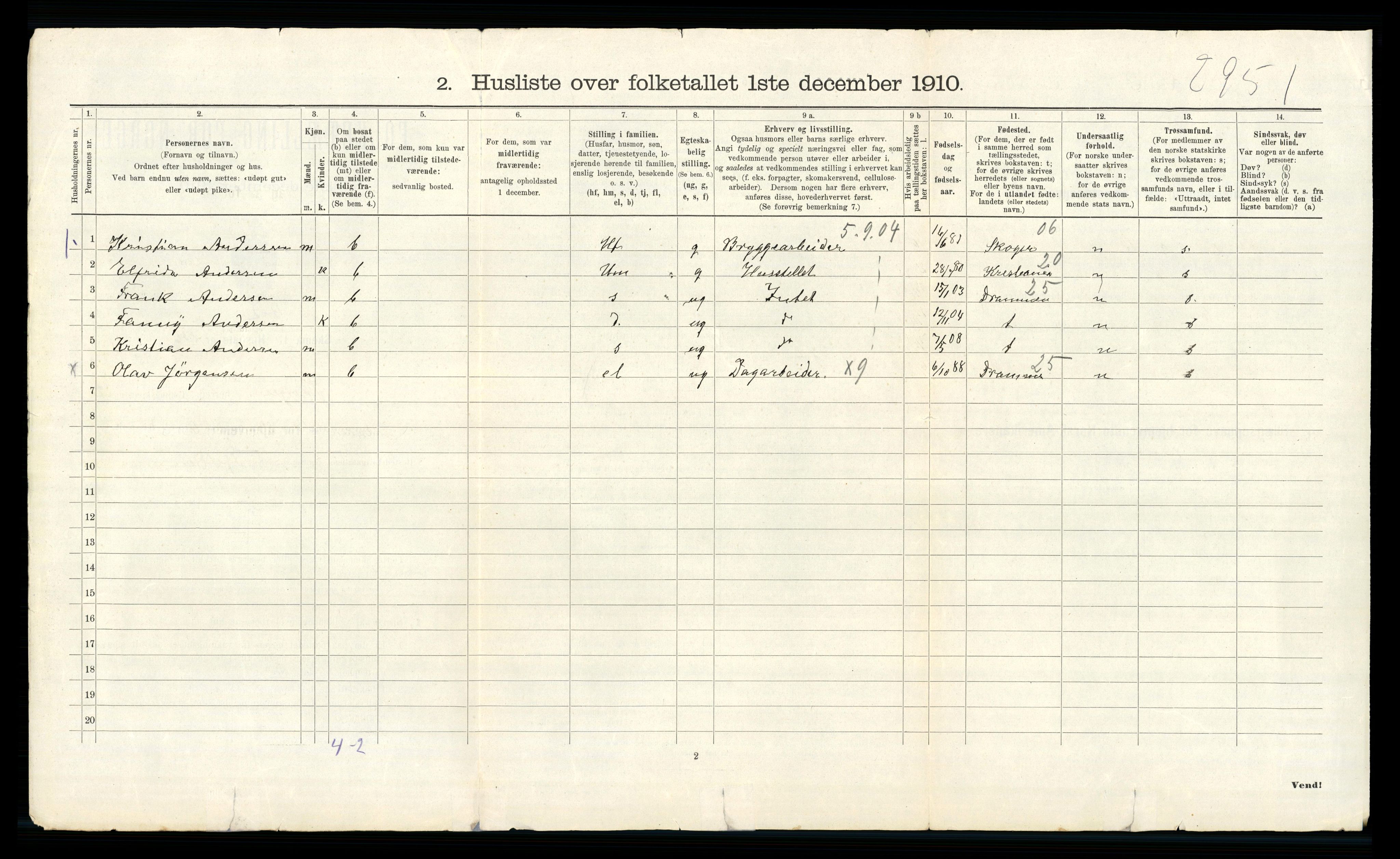 RA, 1910 census for Skoger, 1910, p. 583