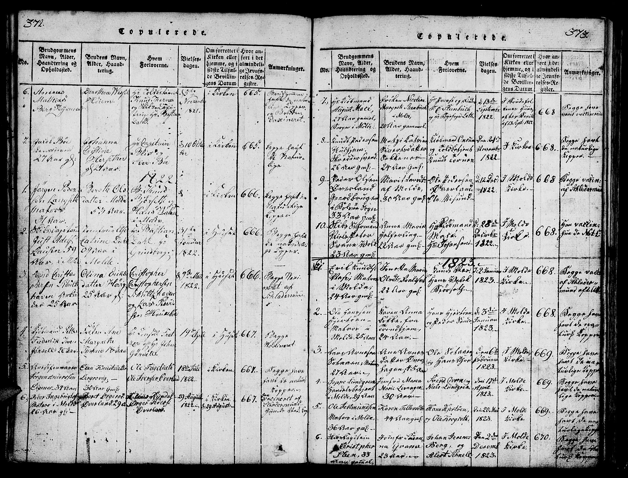 Ministerialprotokoller, klokkerbøker og fødselsregistre - Møre og Romsdal, SAT/A-1454/558/L0700: Parish register (copy) no. 558C01, 1818-1868, p. 372-373