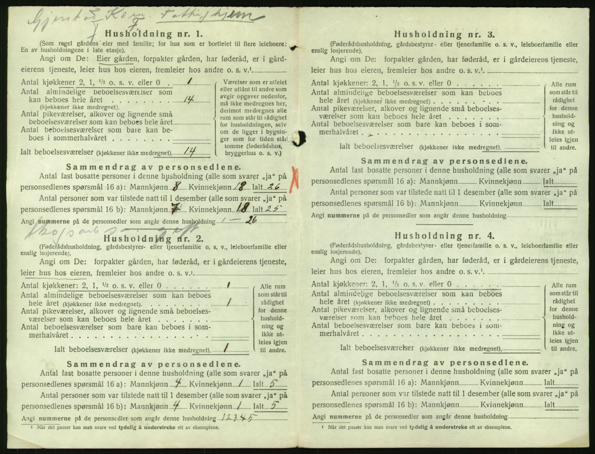 SAK, 1920 census for Gjerstad, 1920, p. 38