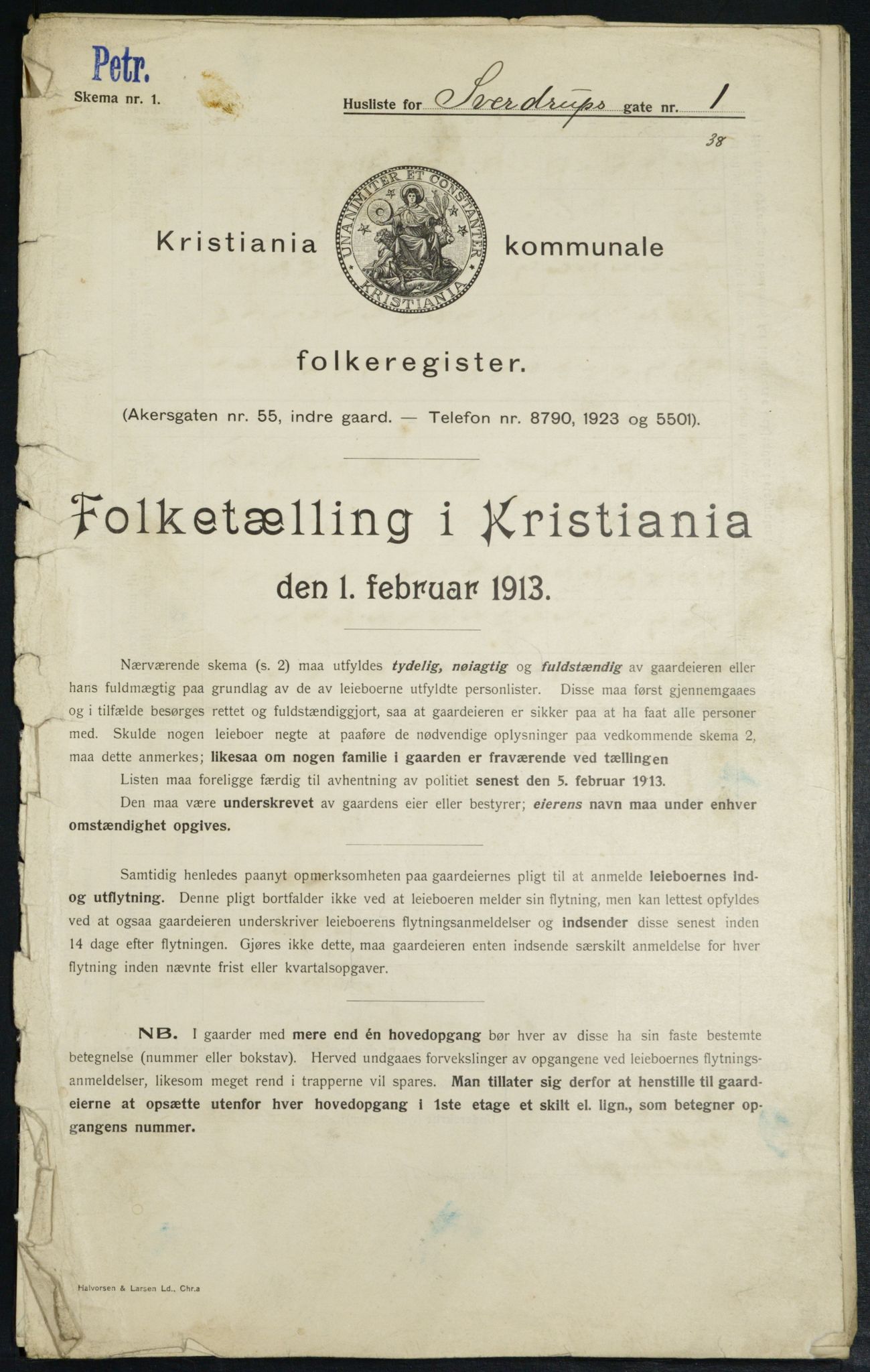 OBA, Municipal Census 1913 for Kristiania, 1913, p. 104933