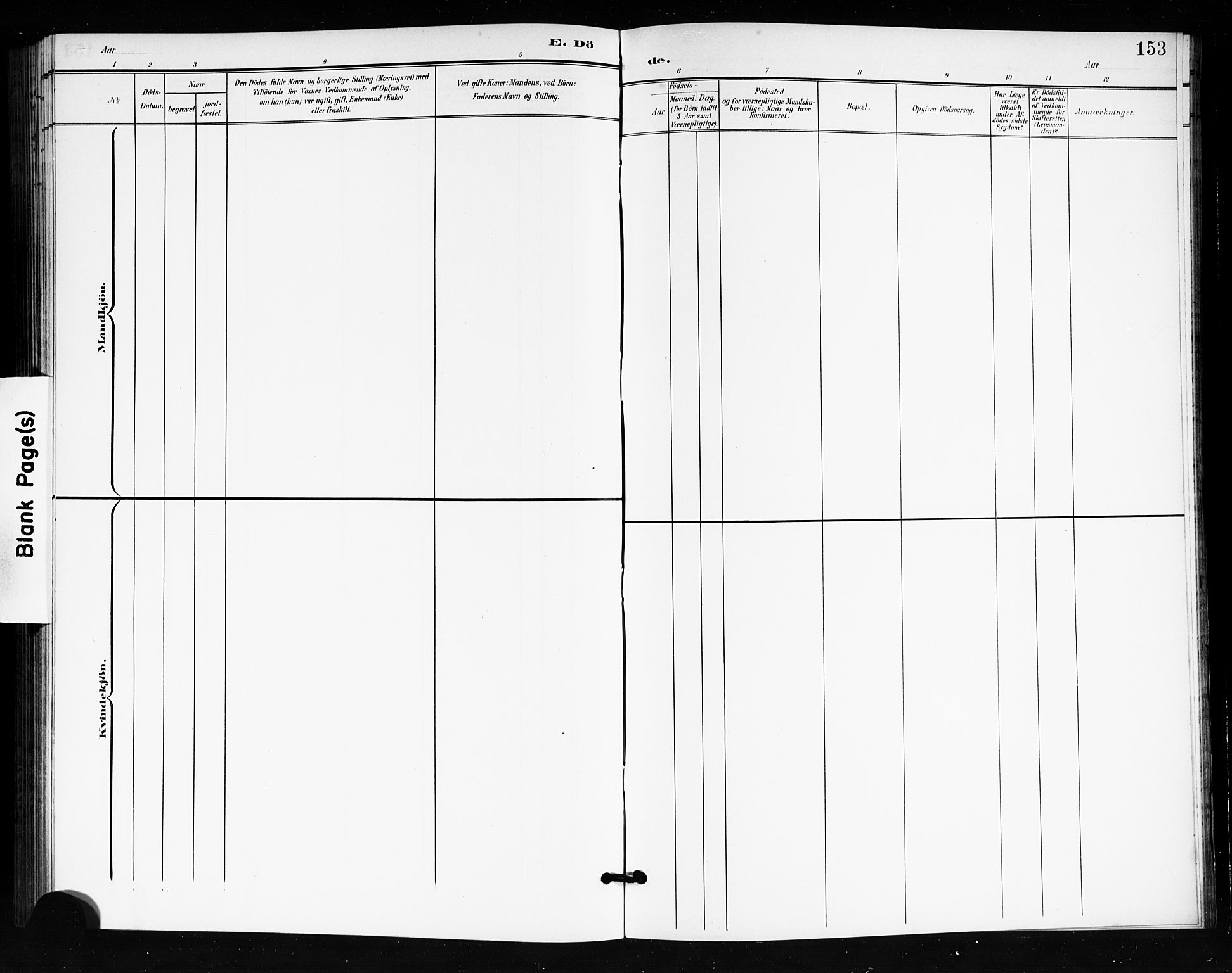 Tjøme kirkebøker, SAKO/A-328/G/Ga/L0001: Parish register (copy) no. 1, 1901-1910, p. 153