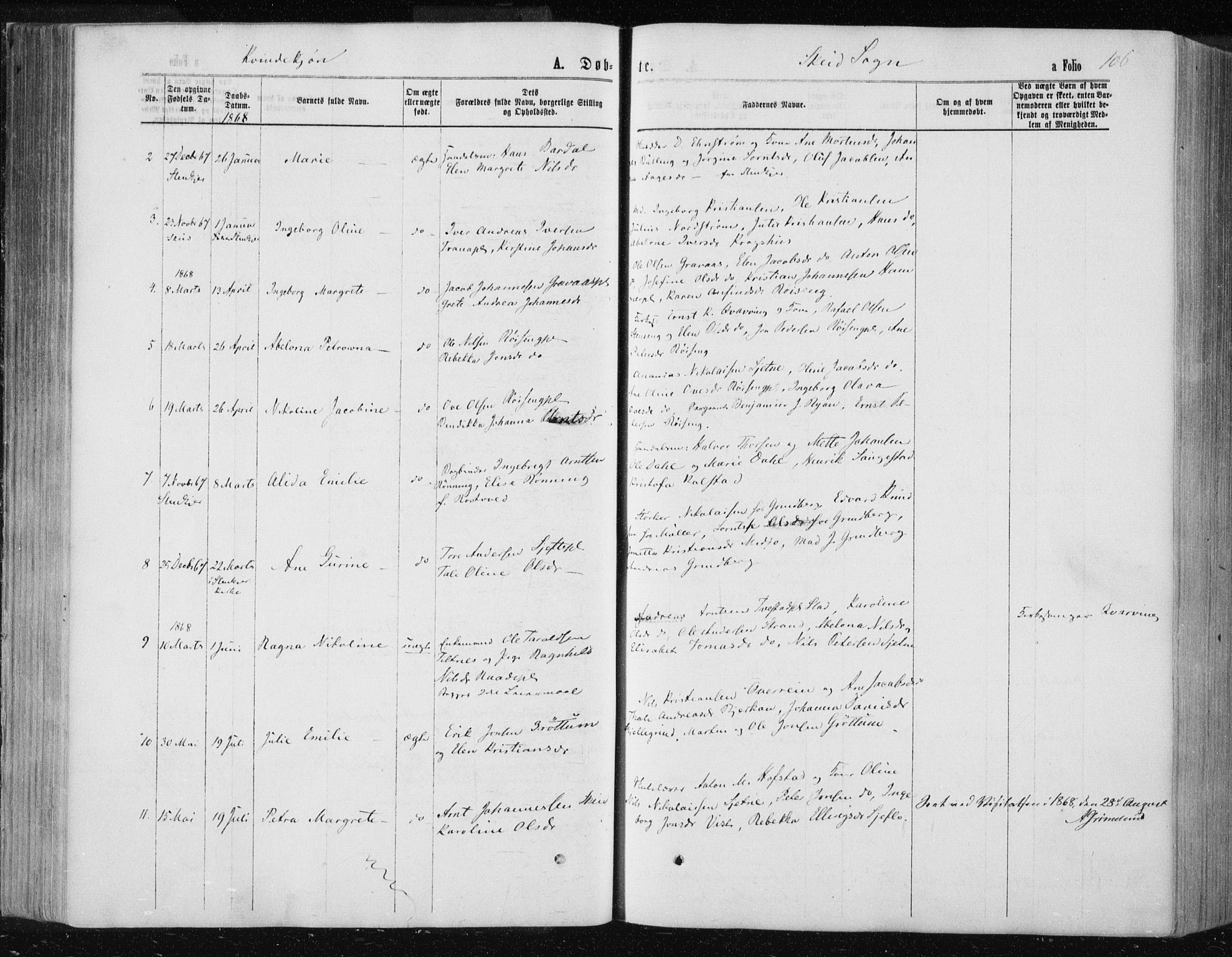 Ministerialprotokoller, klokkerbøker og fødselsregistre - Nord-Trøndelag, SAT/A-1458/735/L0345: Parish register (official) no. 735A08 /2, 1863-1872, p. 106