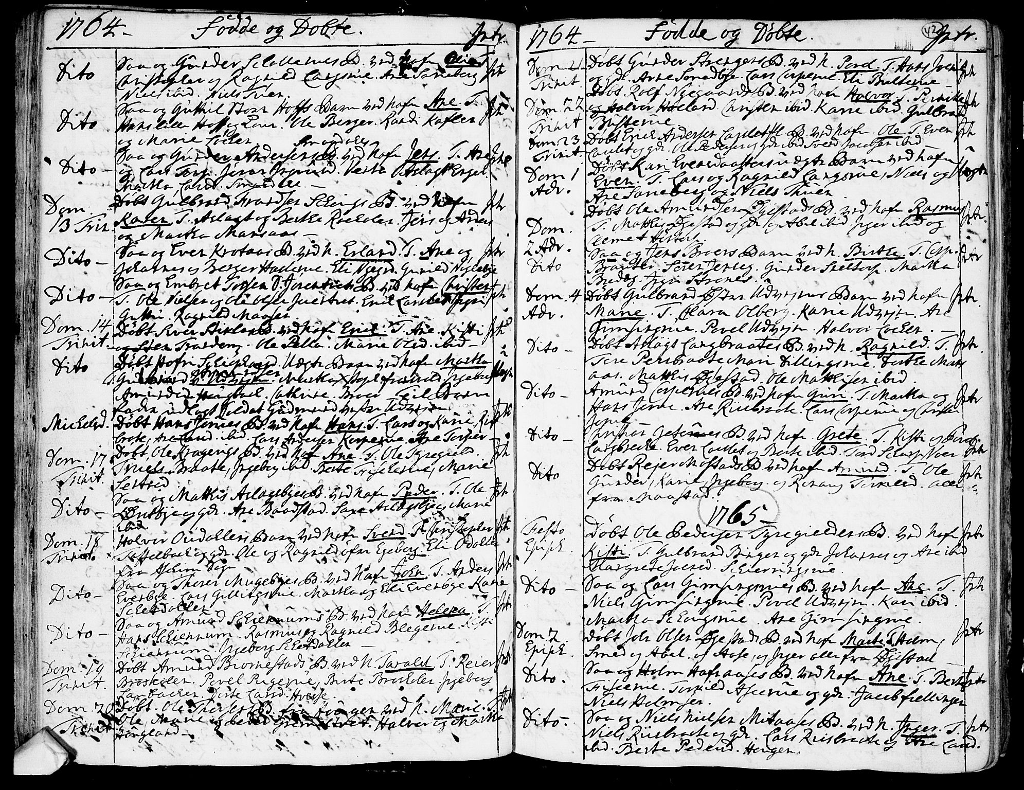 Trøgstad prestekontor Kirkebøker, SAO/A-10925/F/Fa/L0004: Parish register (official) no. I 4, 1750-1784, p. 42