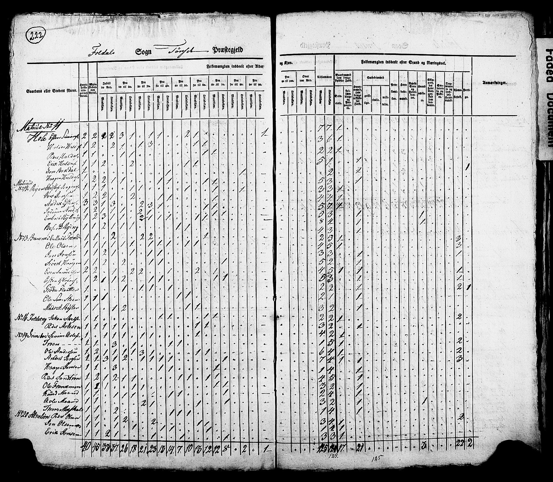 , Census 1825 for Tynset, 1825, p. 17