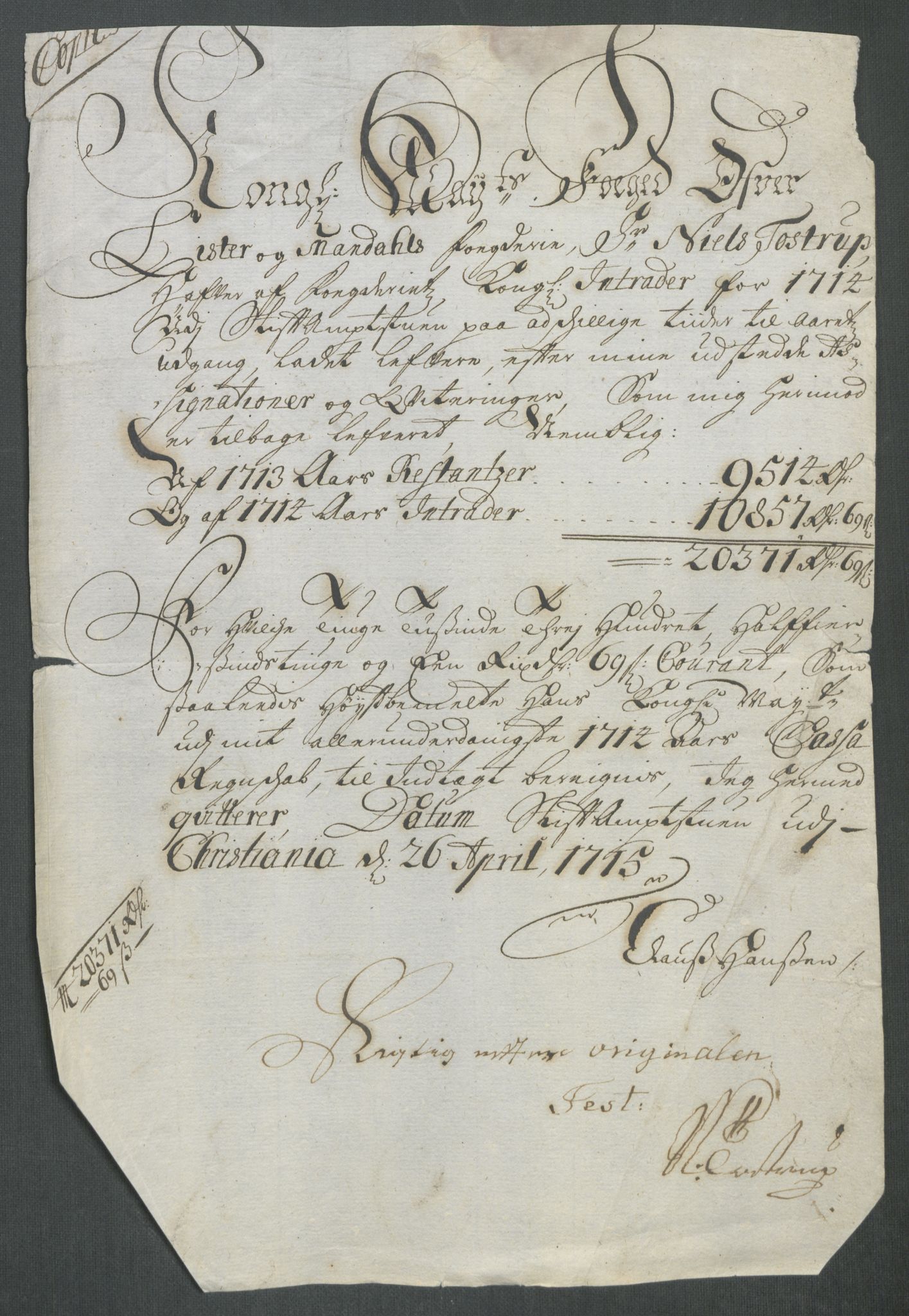 Rentekammeret inntil 1814, Reviderte regnskaper, Fogderegnskap, RA/EA-4092/R43/L2558: Fogderegnskap Lista og Mandal, 1714, p. 209