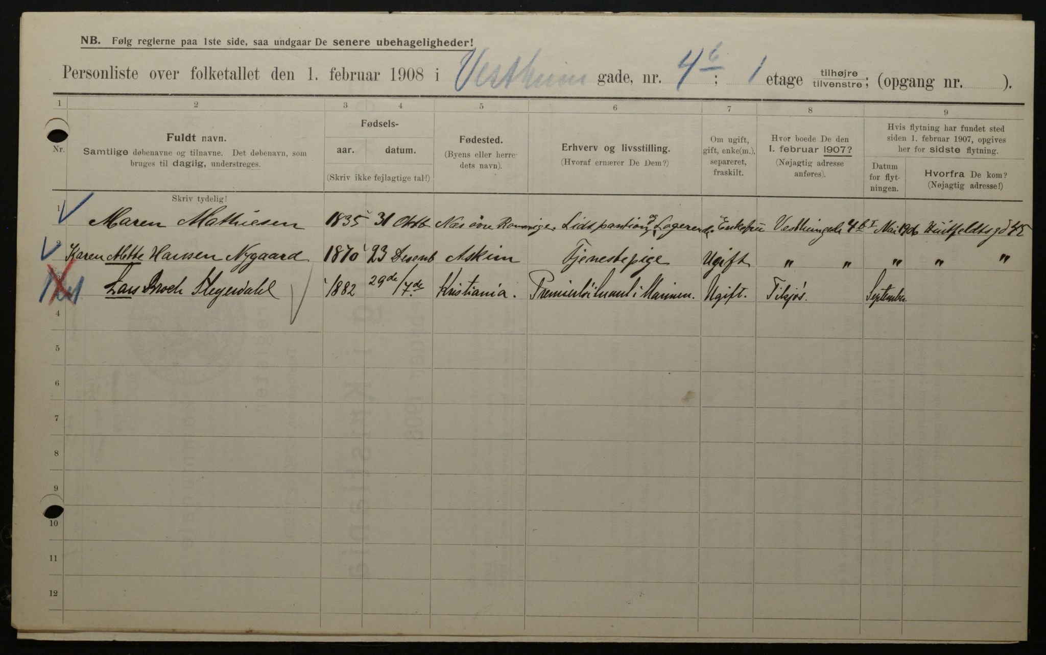 OBA, Municipal Census 1908 for Kristiania, 1908, p. 109973