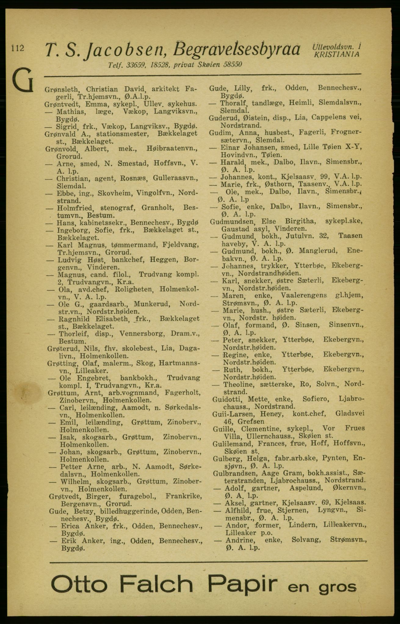 Aker adressebok/adressekalender, PUBL/001/A/003: Akers adressekalender, 1924-1925, p. 112