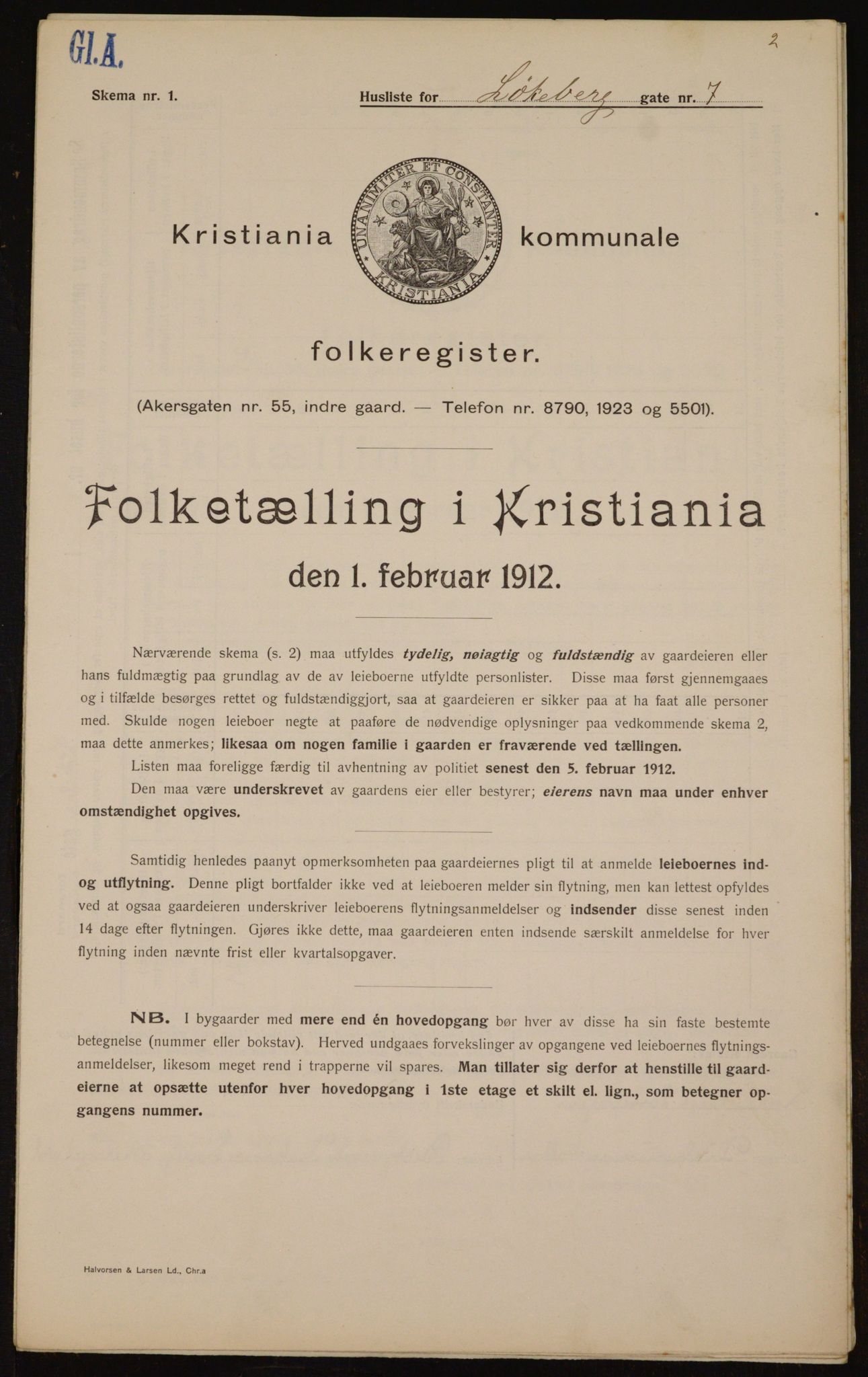 OBA, Municipal Census 1912 for Kristiania, 1912, p. 58964