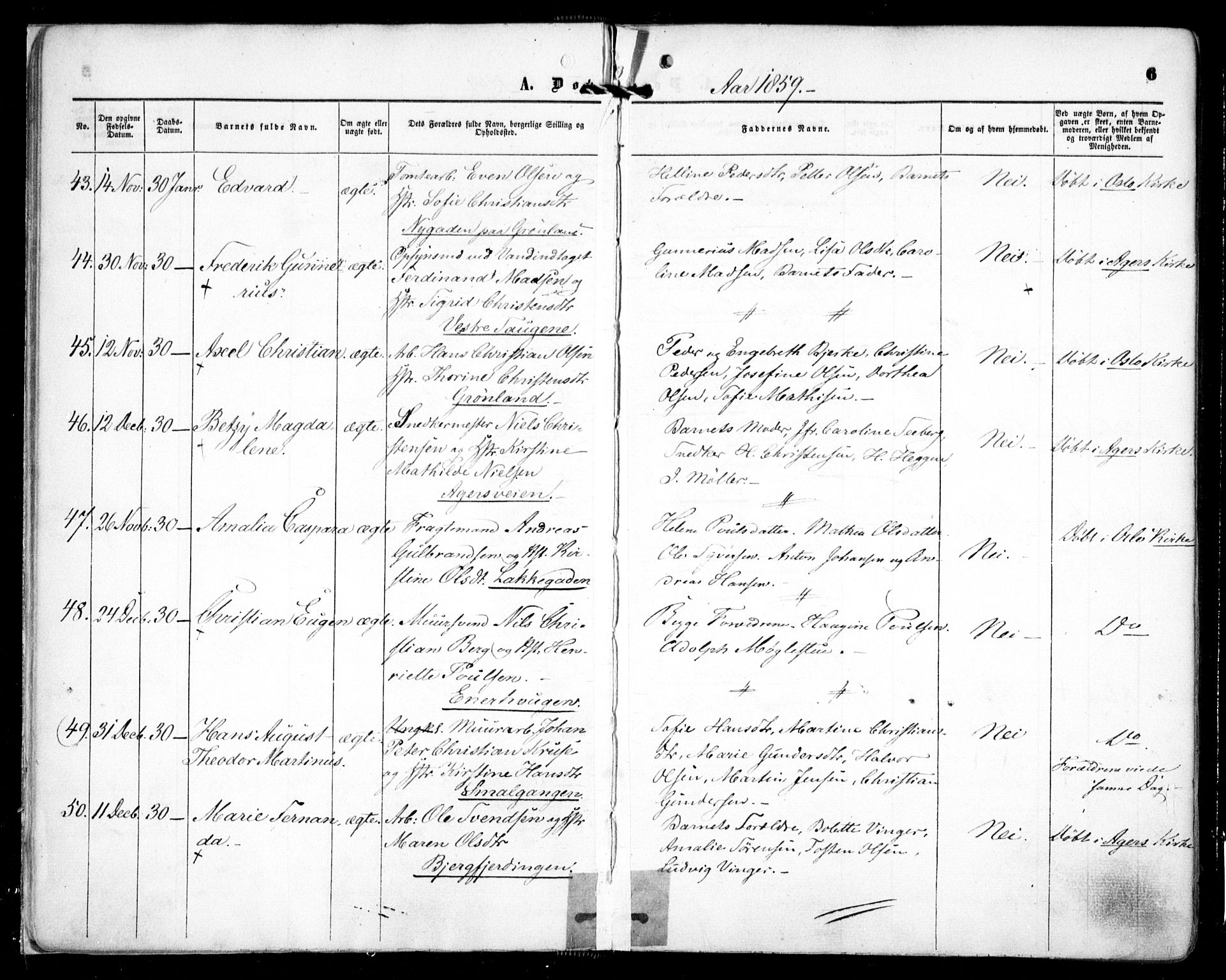 Grønland prestekontor Kirkebøker, AV/SAO-A-10848/F/Fa/L0001: Parish register (official) no. 1, 1859-1861, p. 6