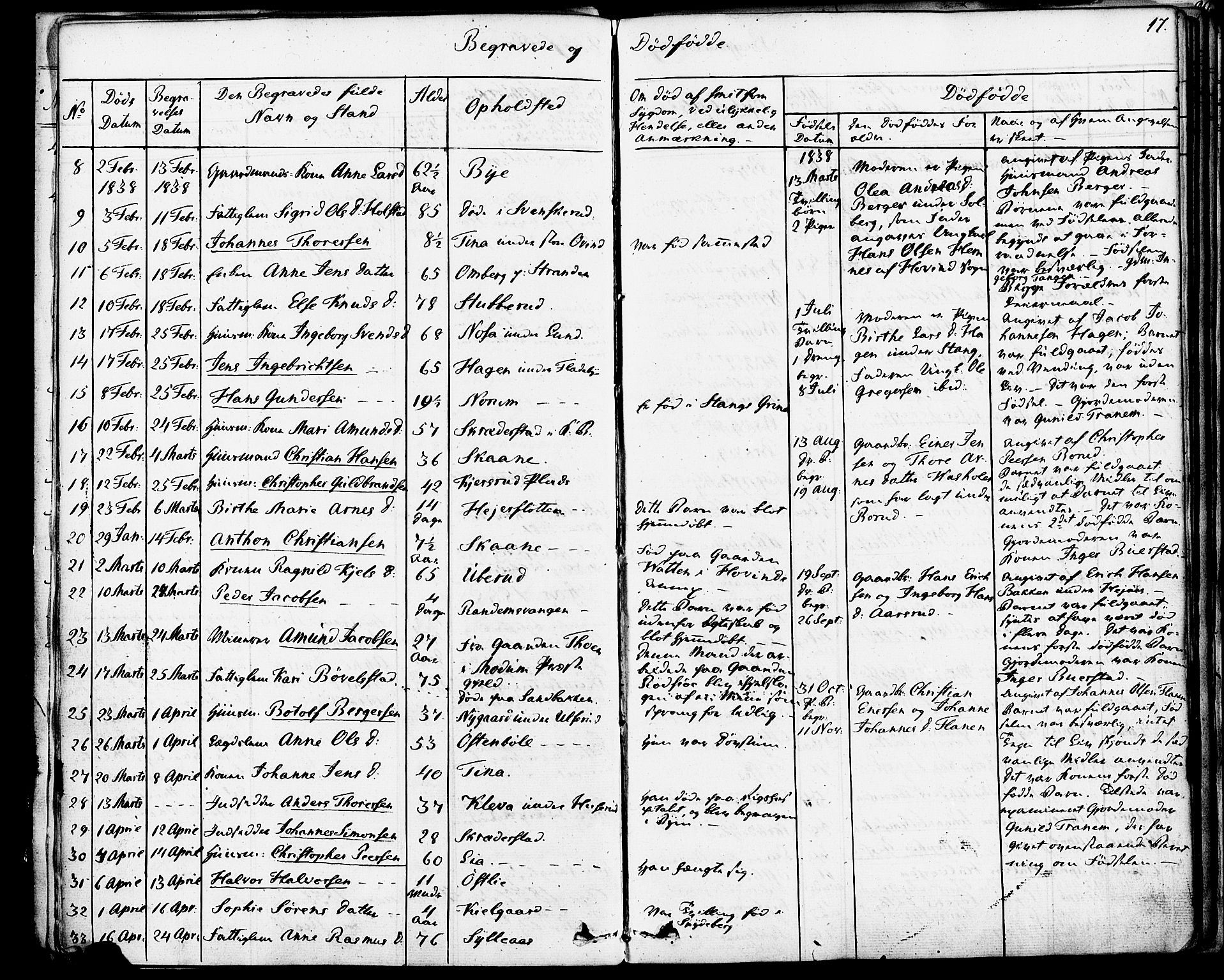 Enebakk prestekontor Kirkebøker, SAO/A-10171c/F/Fa/L0013: Parish register (official) no. I 13, 1832-1882, p. 17