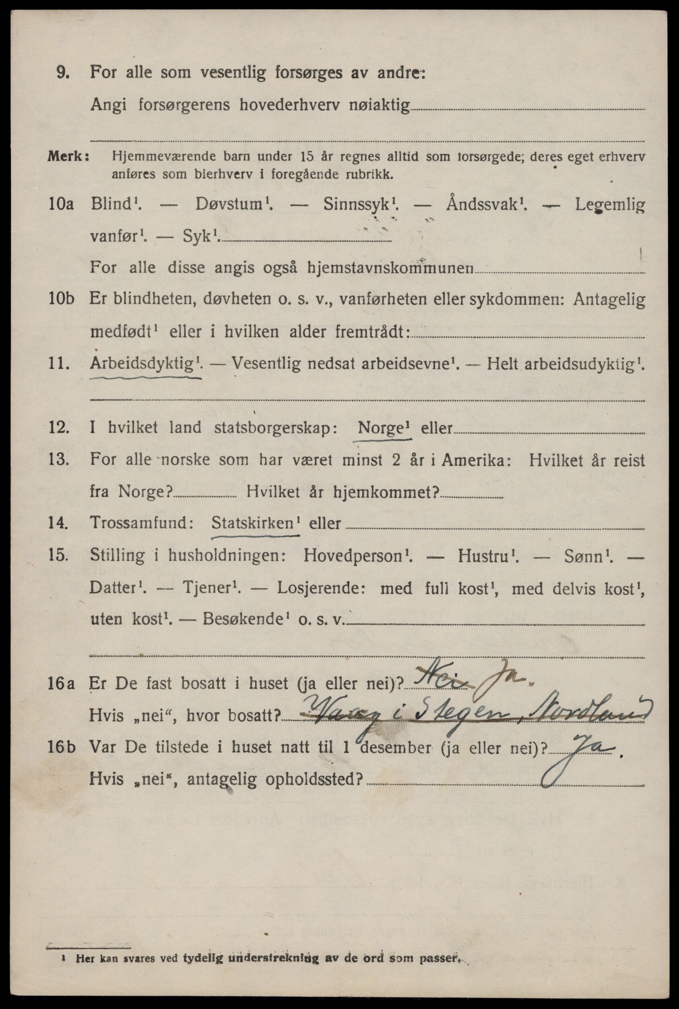 SAST, 1920 census for Sauda, 1920, p. 4523