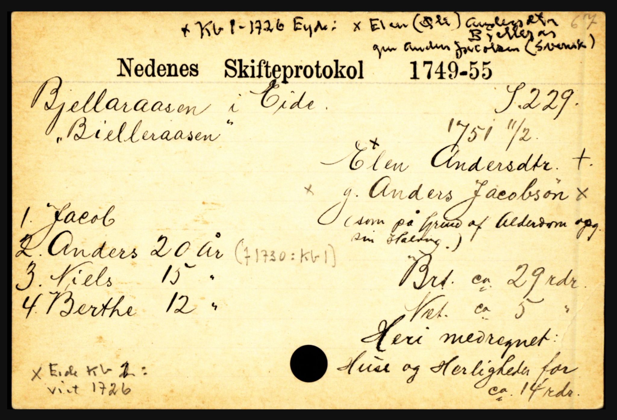 Nedenes sorenskriveri før 1824, AV/SAK-1221-0007/H, p. 2815