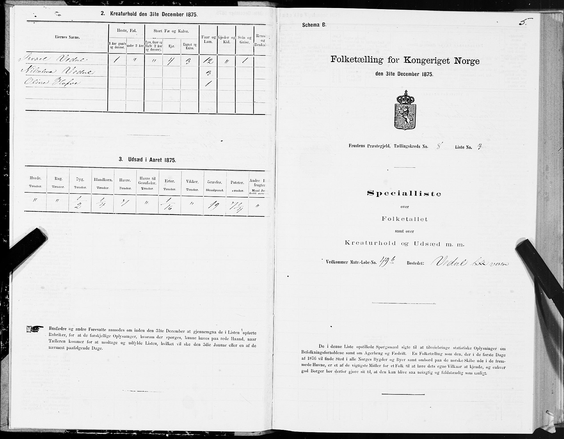 SAT, 1875 census for 1717P Frosta, 1875, p. 6005