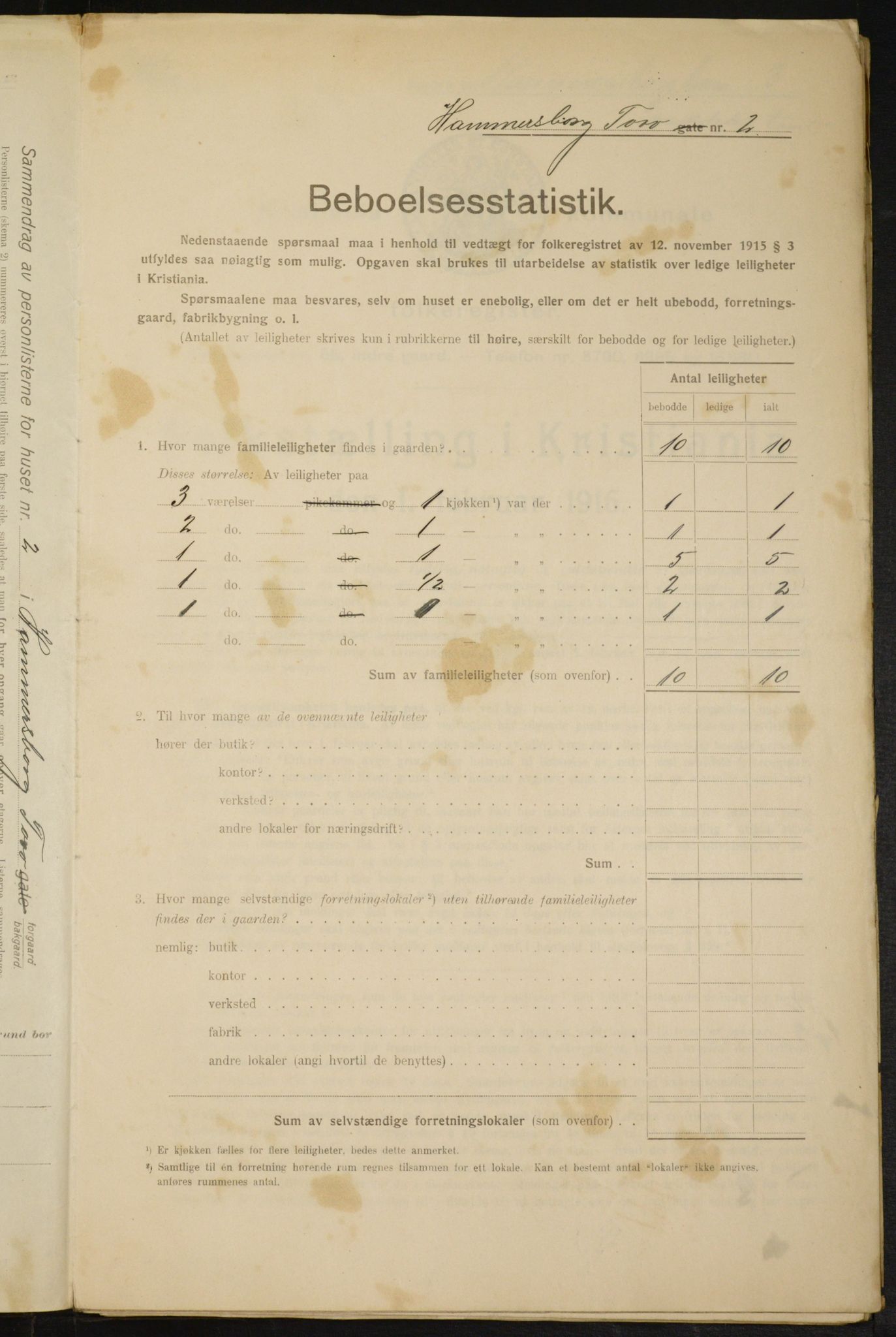 OBA, Municipal Census 1916 for Kristiania, 1916, p. 34990