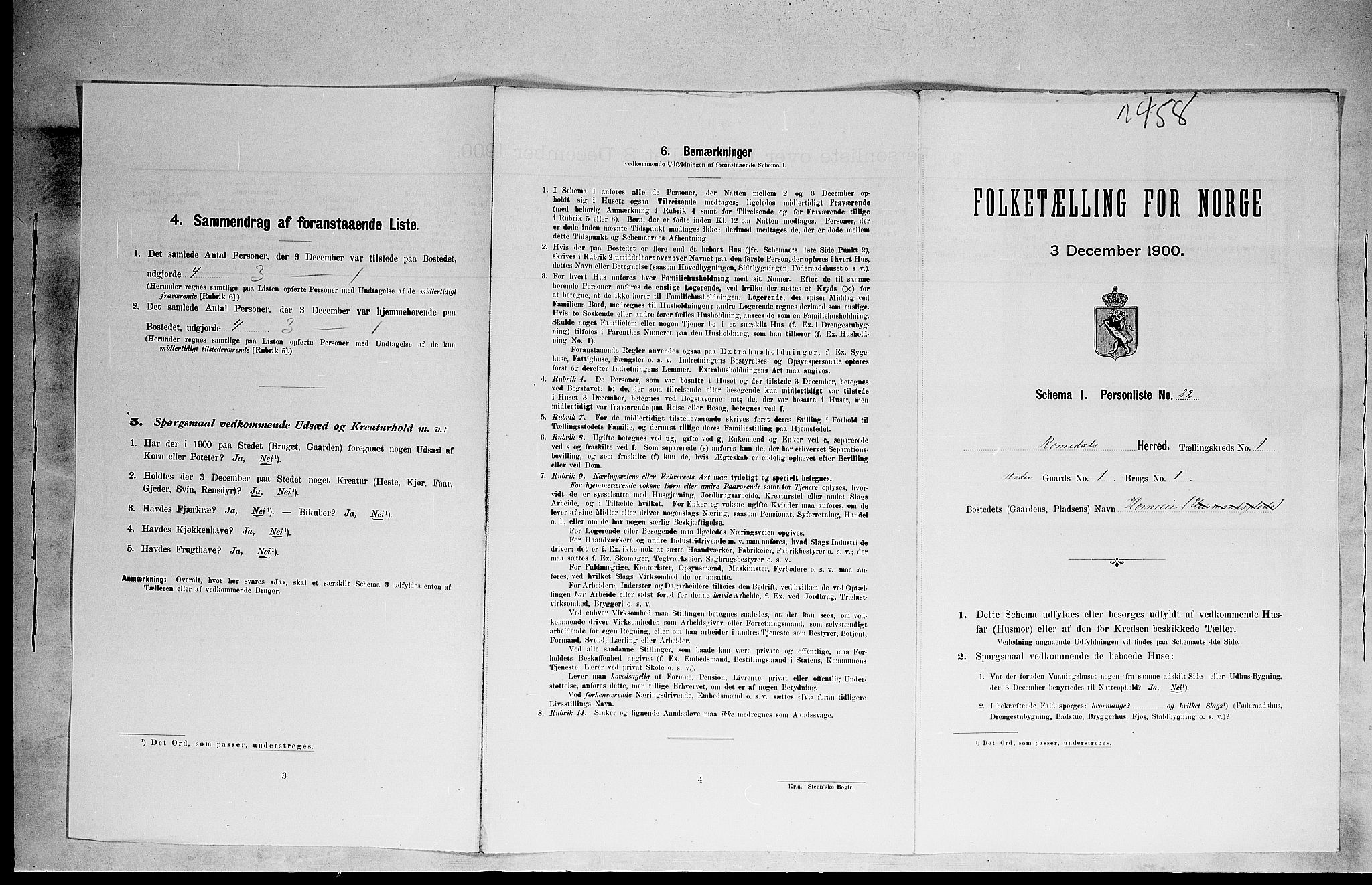 SAH, 1900 census for Romedal, 1900, p. 180