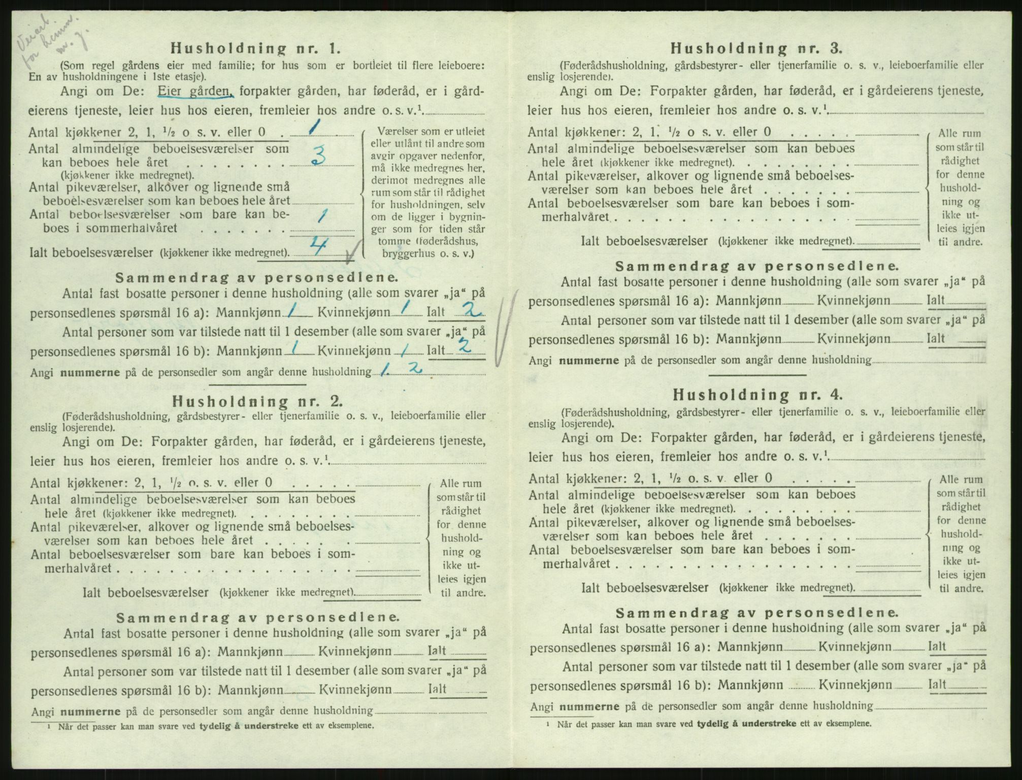 SAK, 1920 census for Iveland, 1920, p. 184