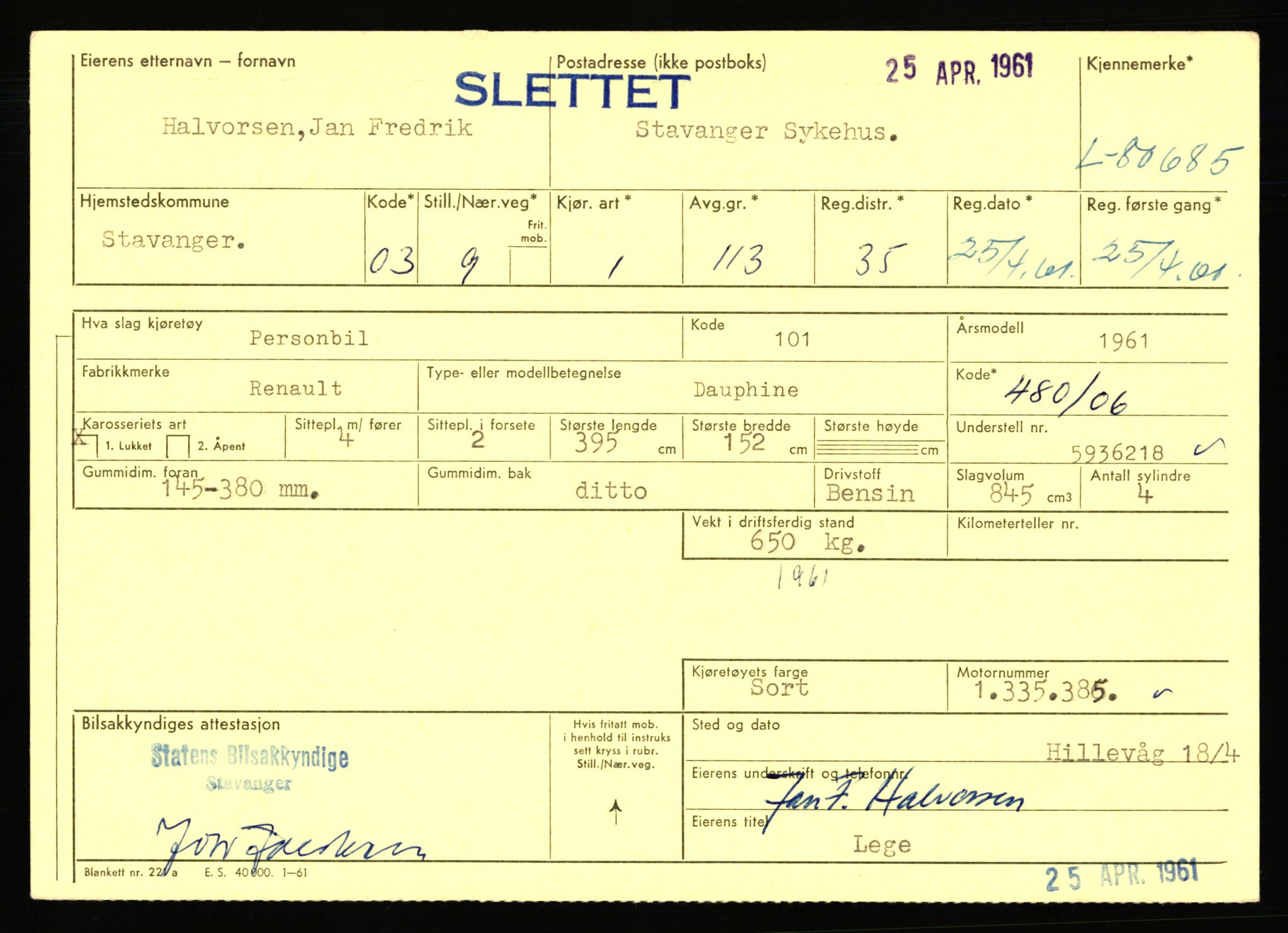 Stavanger trafikkstasjon, AV/SAST-A-101942/0/F/L0071: L-80500 - L-82199, 1930-1971, p. 295