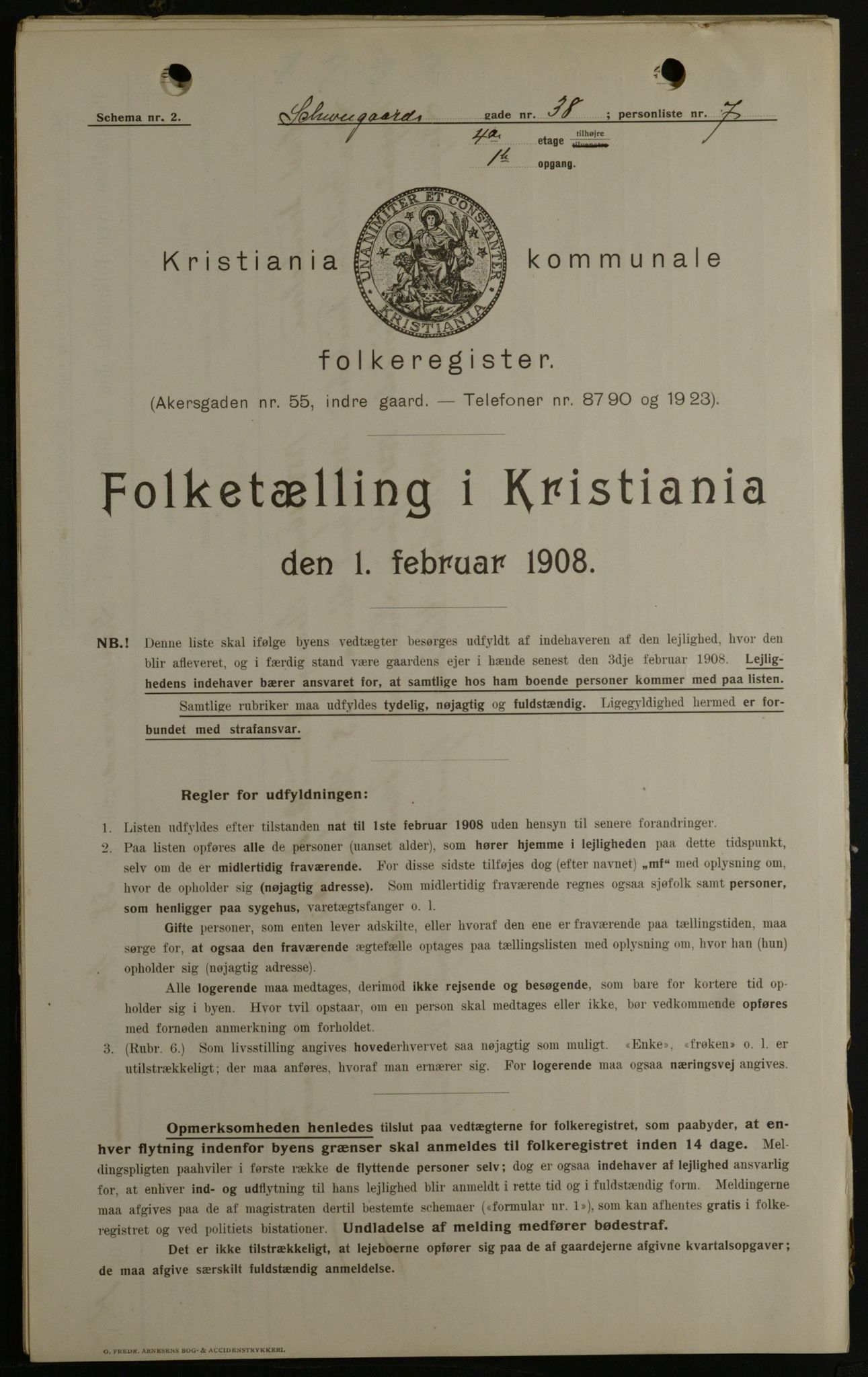 OBA, Municipal Census 1908 for Kristiania, 1908, p. 81822