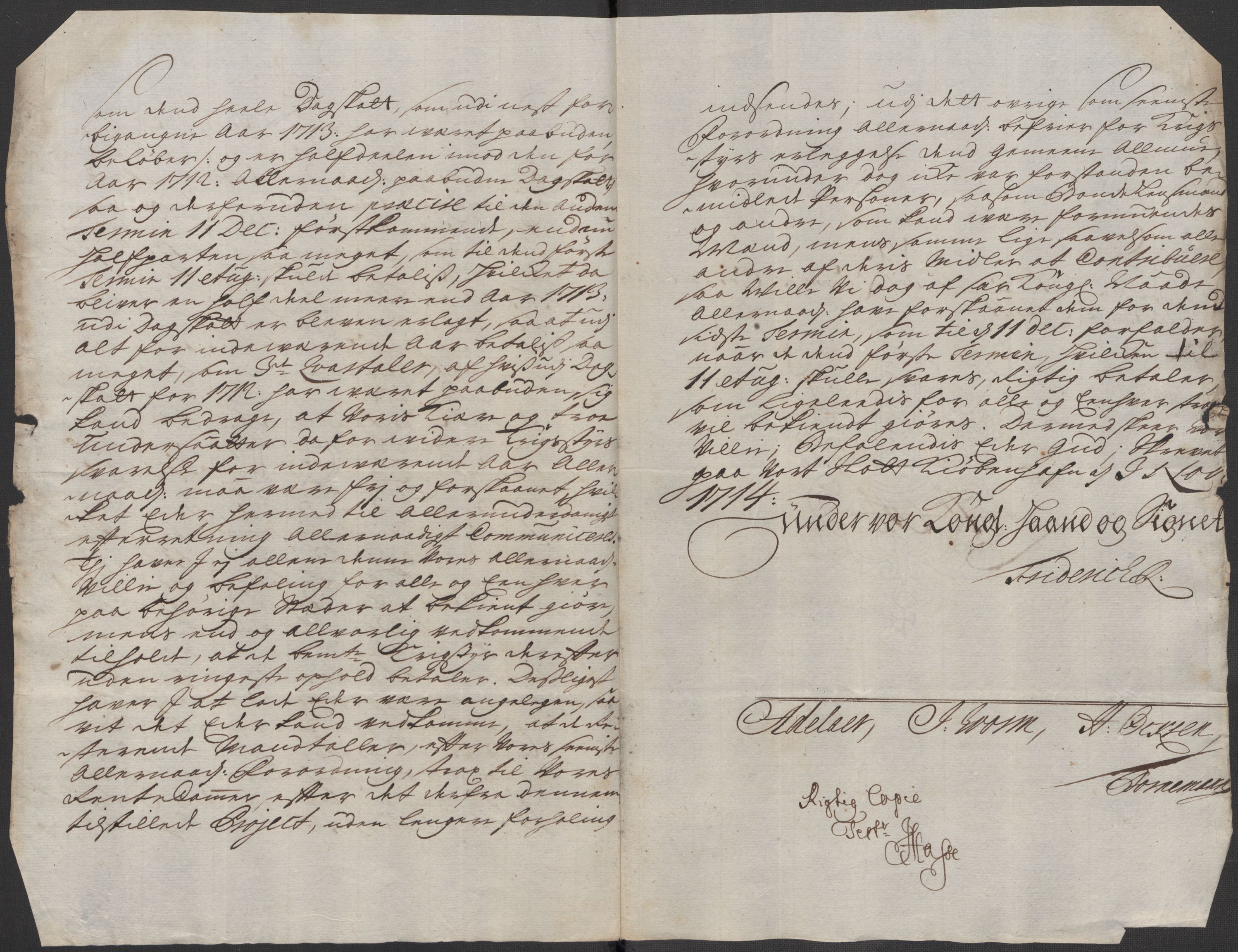 Rentekammeret inntil 1814, Reviderte regnskaper, Fogderegnskap, AV/RA-EA-4092/R33/L1986: Fogderegnskap Larvik grevskap, 1714-1715, p. 174