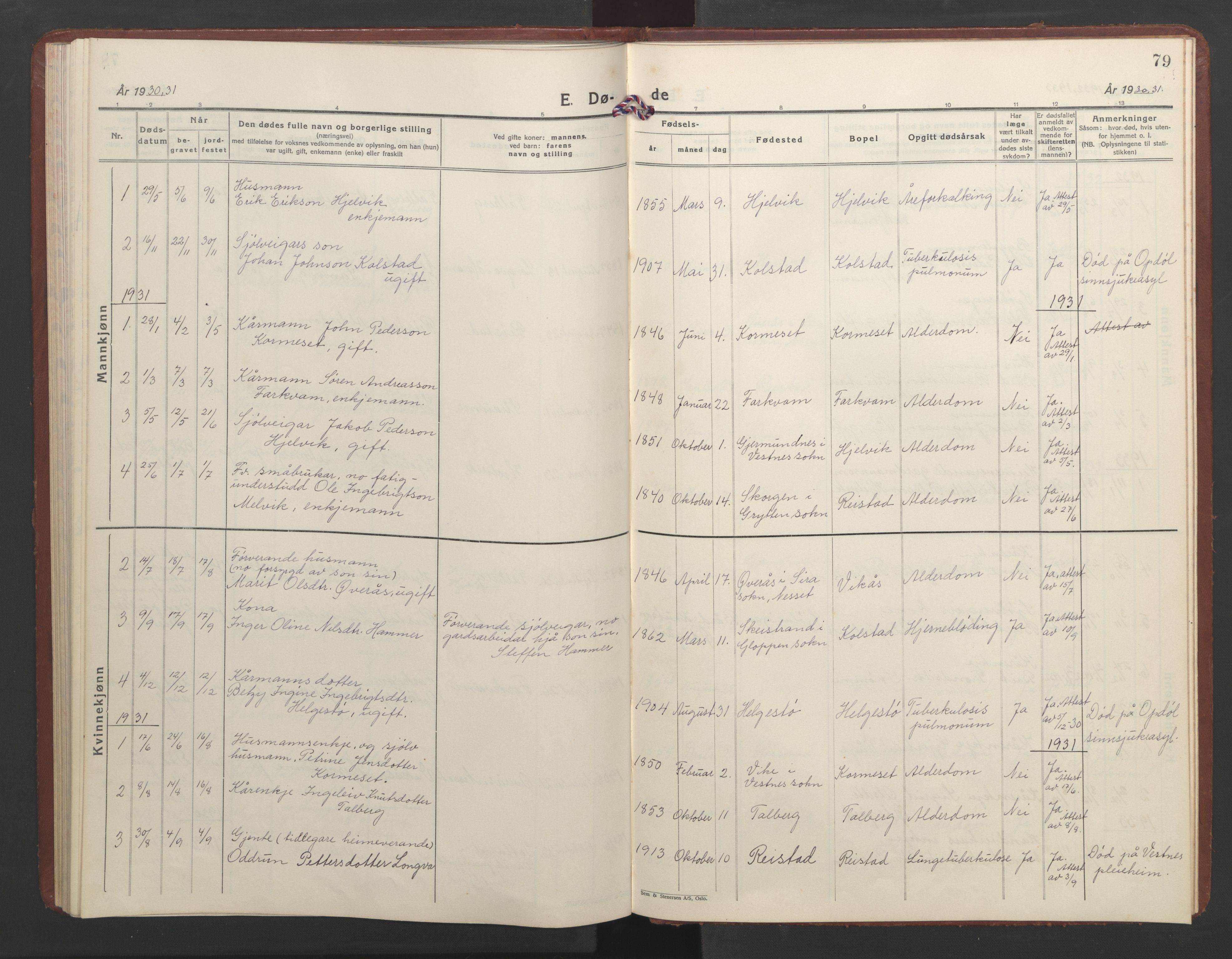 Ministerialprotokoller, klokkerbøker og fødselsregistre - Møre og Romsdal, AV/SAT-A-1454/550/L0619: Parish register (copy) no. 550C02, 1928-1967, p. 79