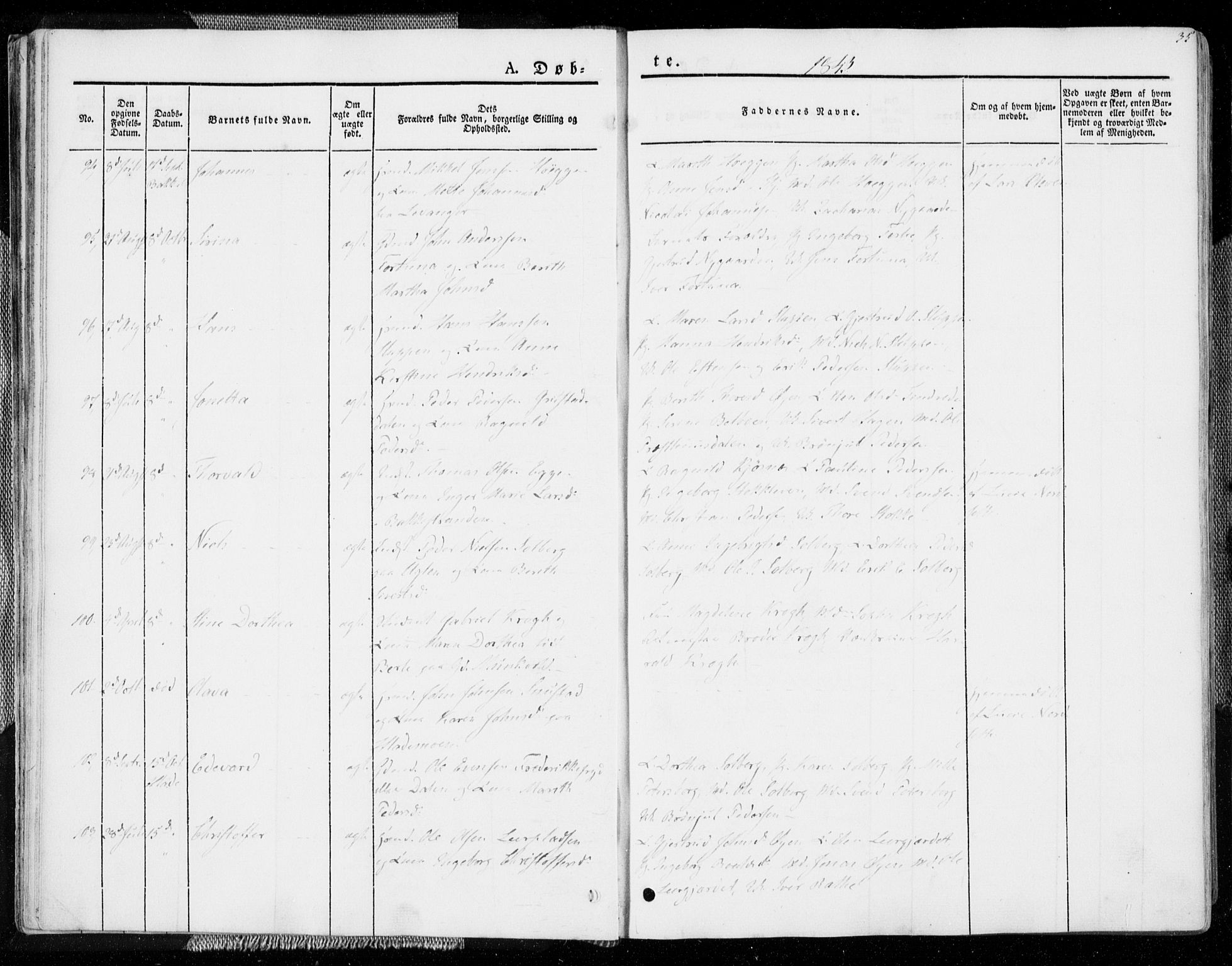 Ministerialprotokoller, klokkerbøker og fødselsregistre - Sør-Trøndelag, AV/SAT-A-1456/606/L0290: Parish register (official) no. 606A05, 1841-1847, p. 35