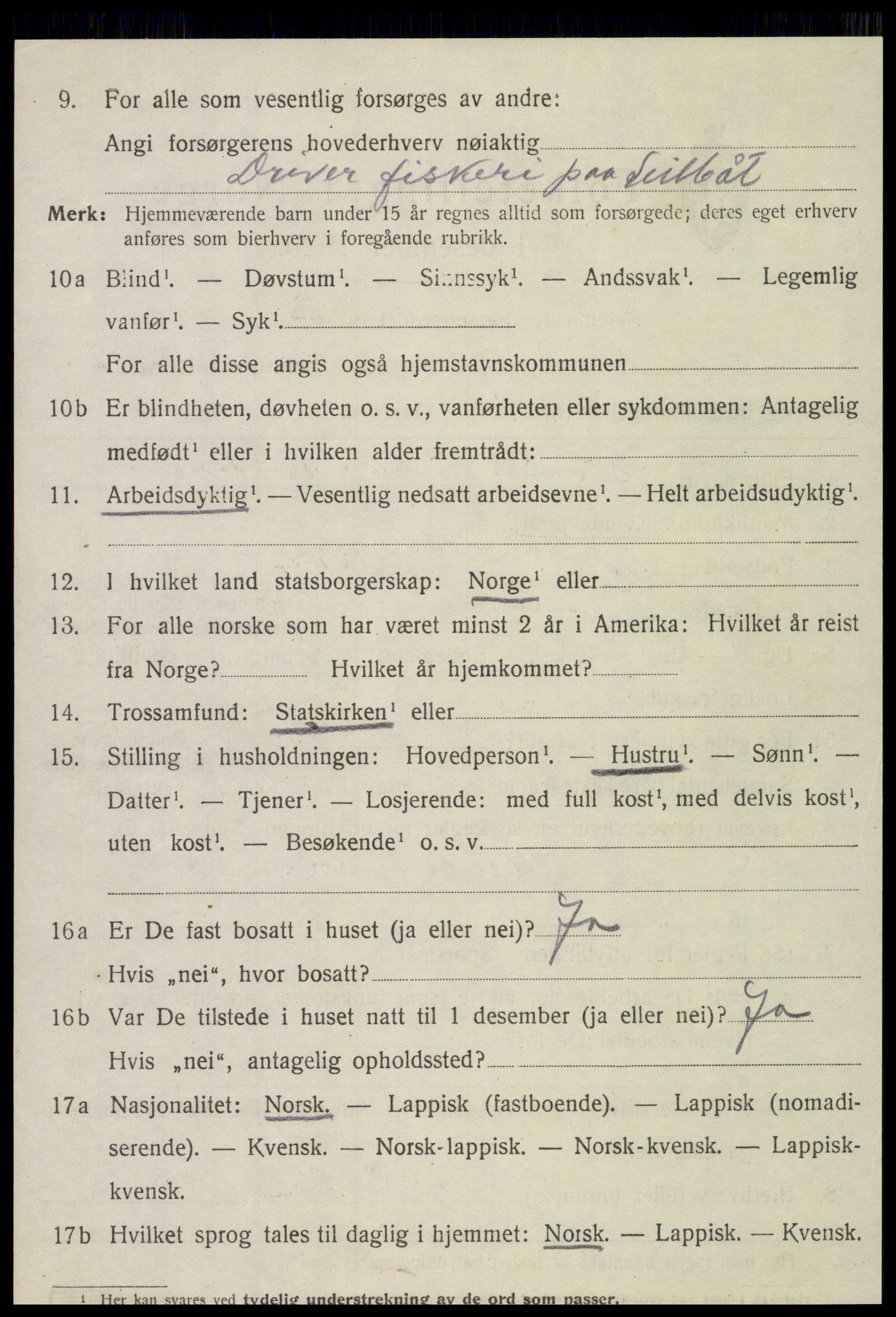 SAT, 1920 census for Lurøy, 1920, p. 1344