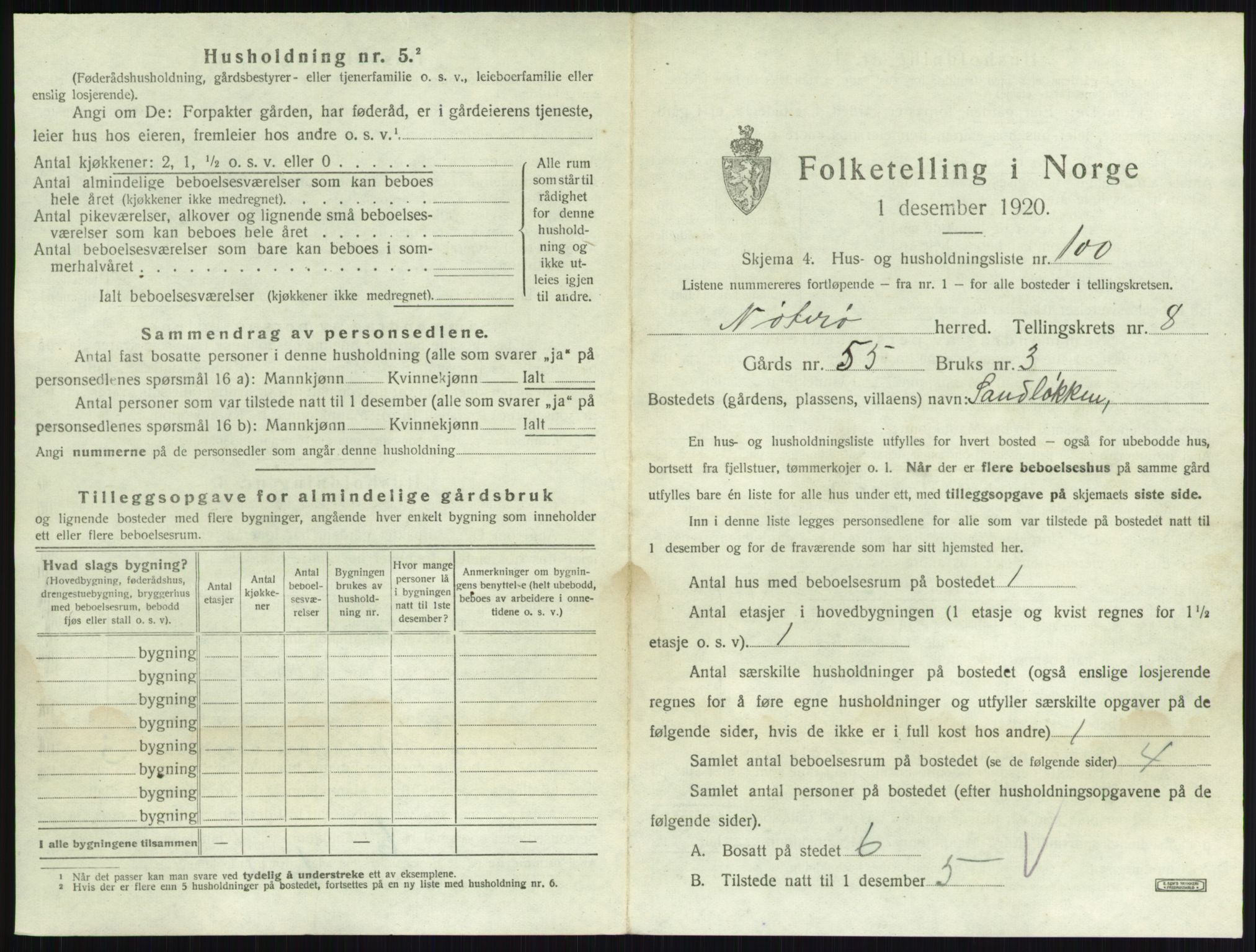 SAKO, 1920 census for Nøtterøy, 1920, p. 1701