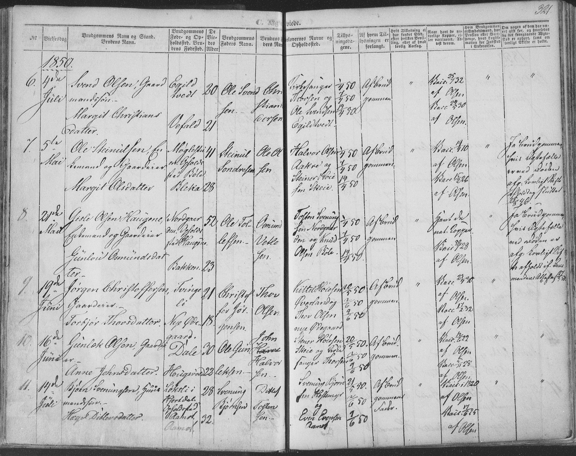 Seljord kirkebøker, SAKO/A-20/F/Fa/L012b: Parish register (official) no. I 12B, 1850-1865, p. 321