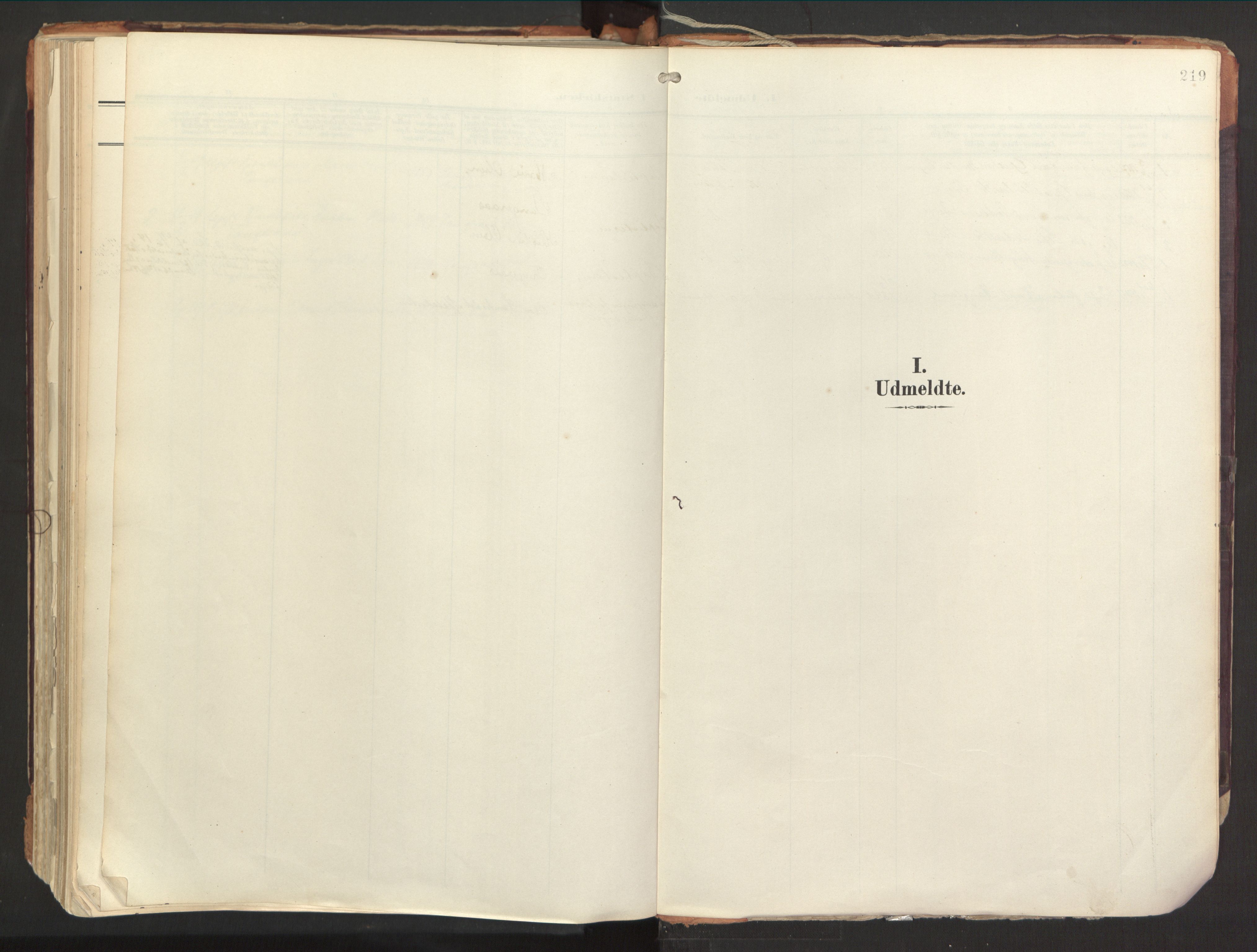 Strandebarm sokneprestembete, SAB/A-78401/H/Haa: Parish register (official) no. B 2, 1909-1941, p. 219
