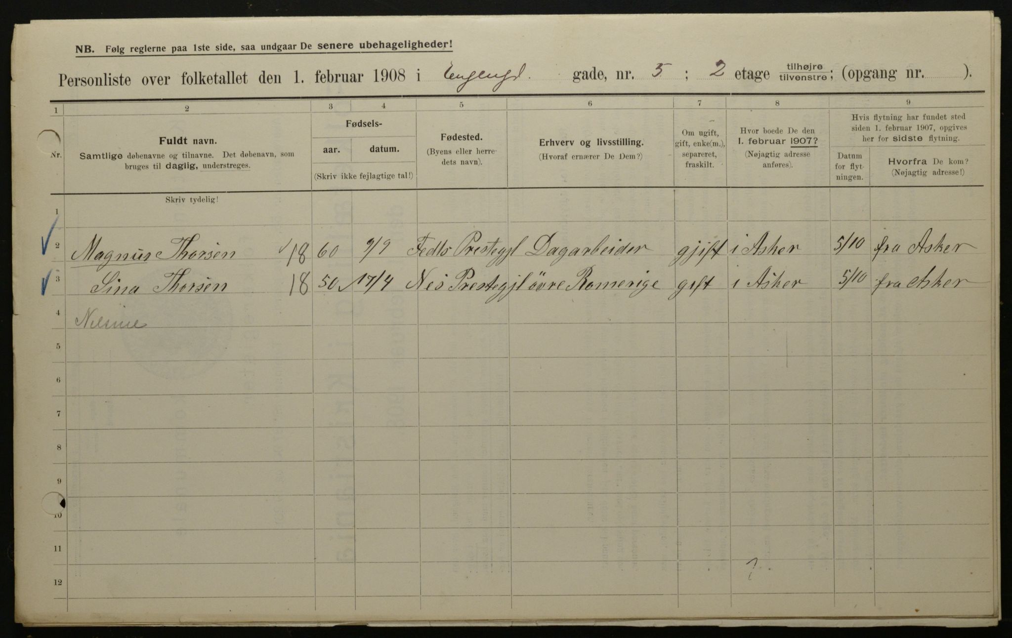 OBA, Municipal Census 1908 for Kristiania, 1908, p. 19790