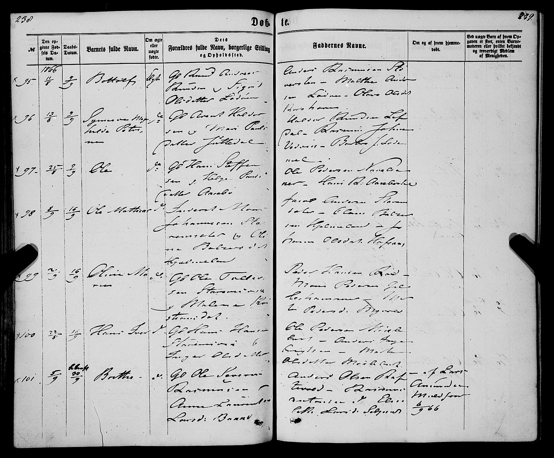 Eid sokneprestembete, AV/SAB-A-82301/H/Haa/Haaa/L0009: Parish register (official) no. A 9, 1861-1868, p. 238-239