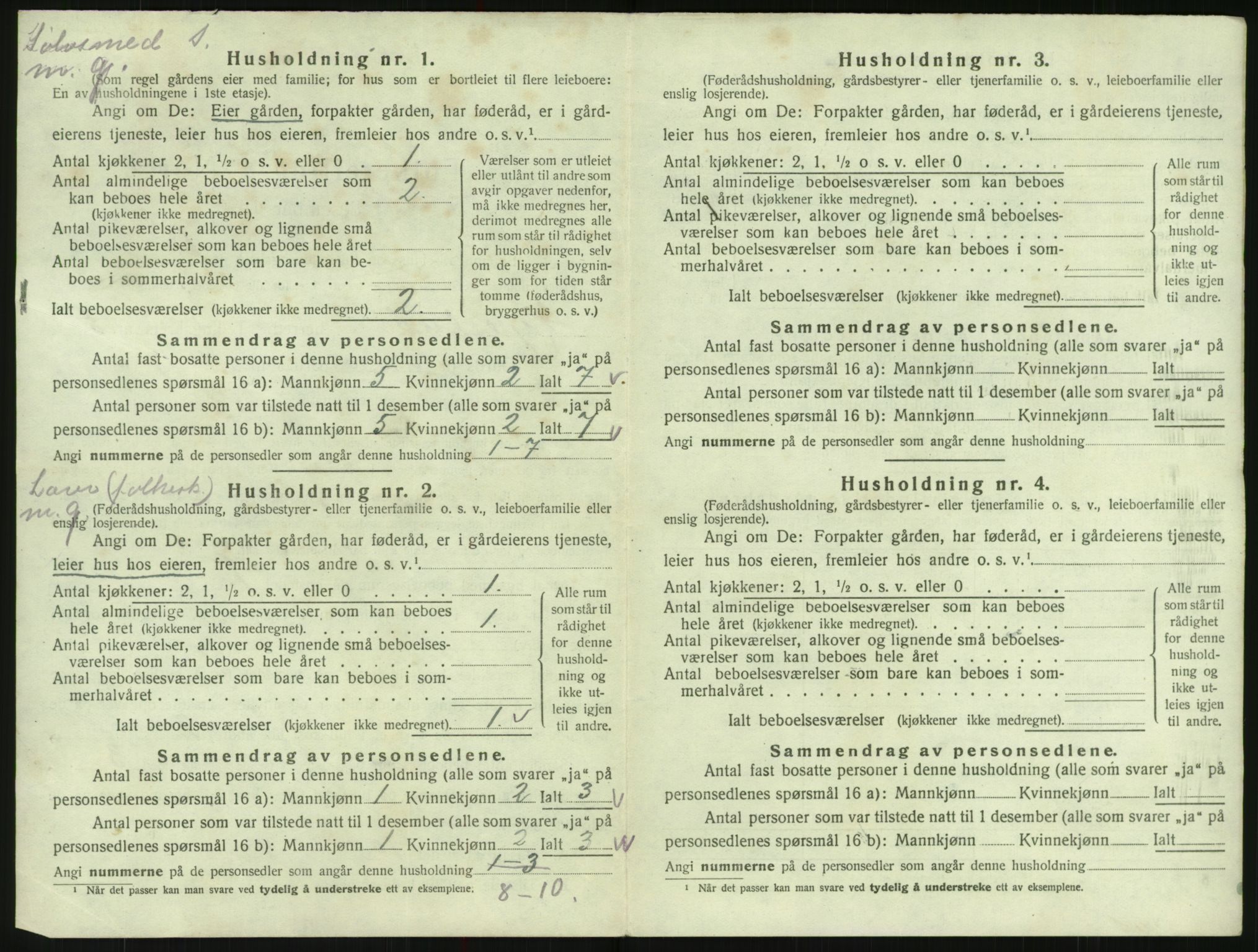 SAK, 1920 census for Hylestad, 1920, p. 237