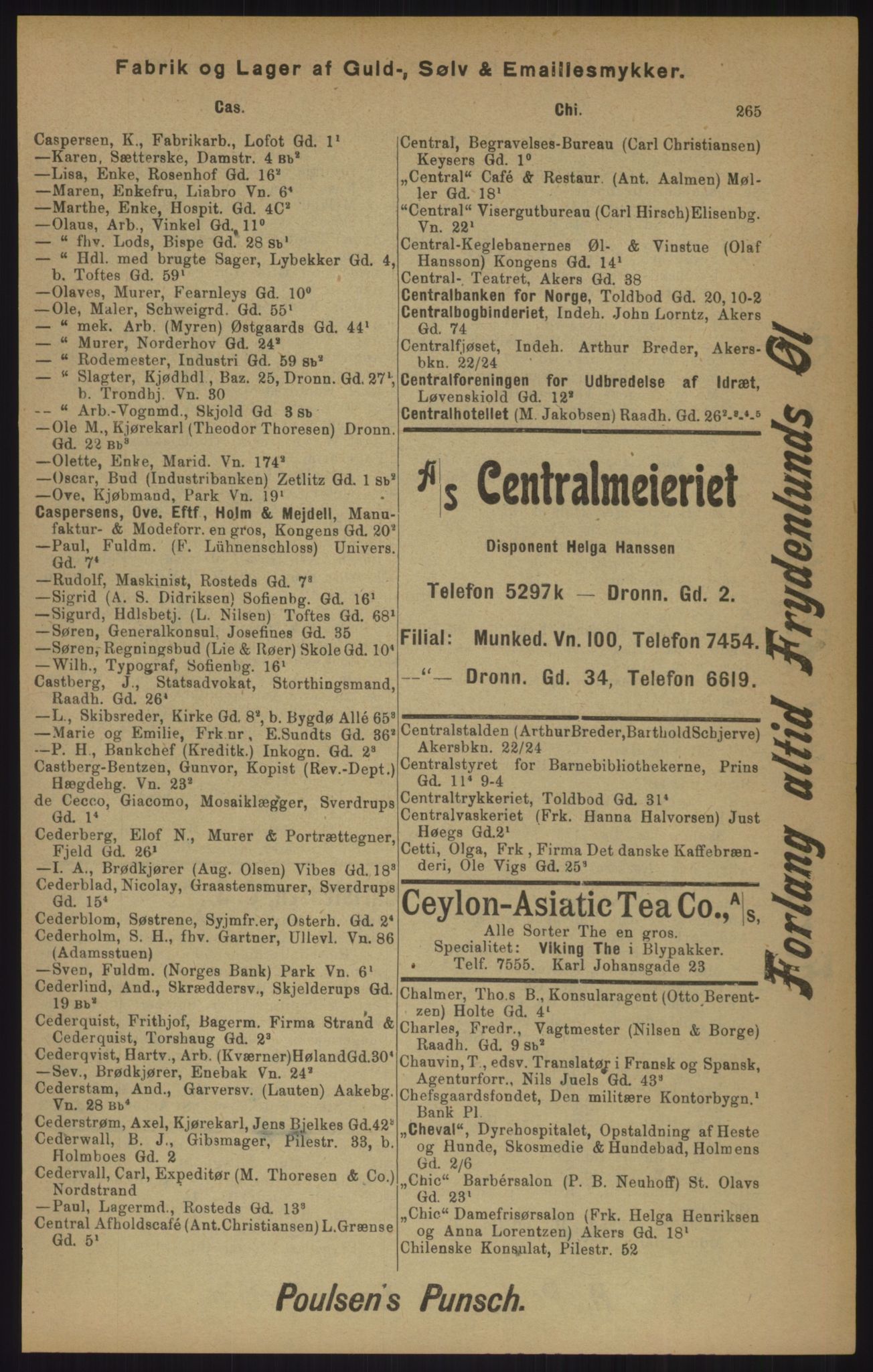 Kristiania/Oslo adressebok, PUBL/-, 1905, p. 265