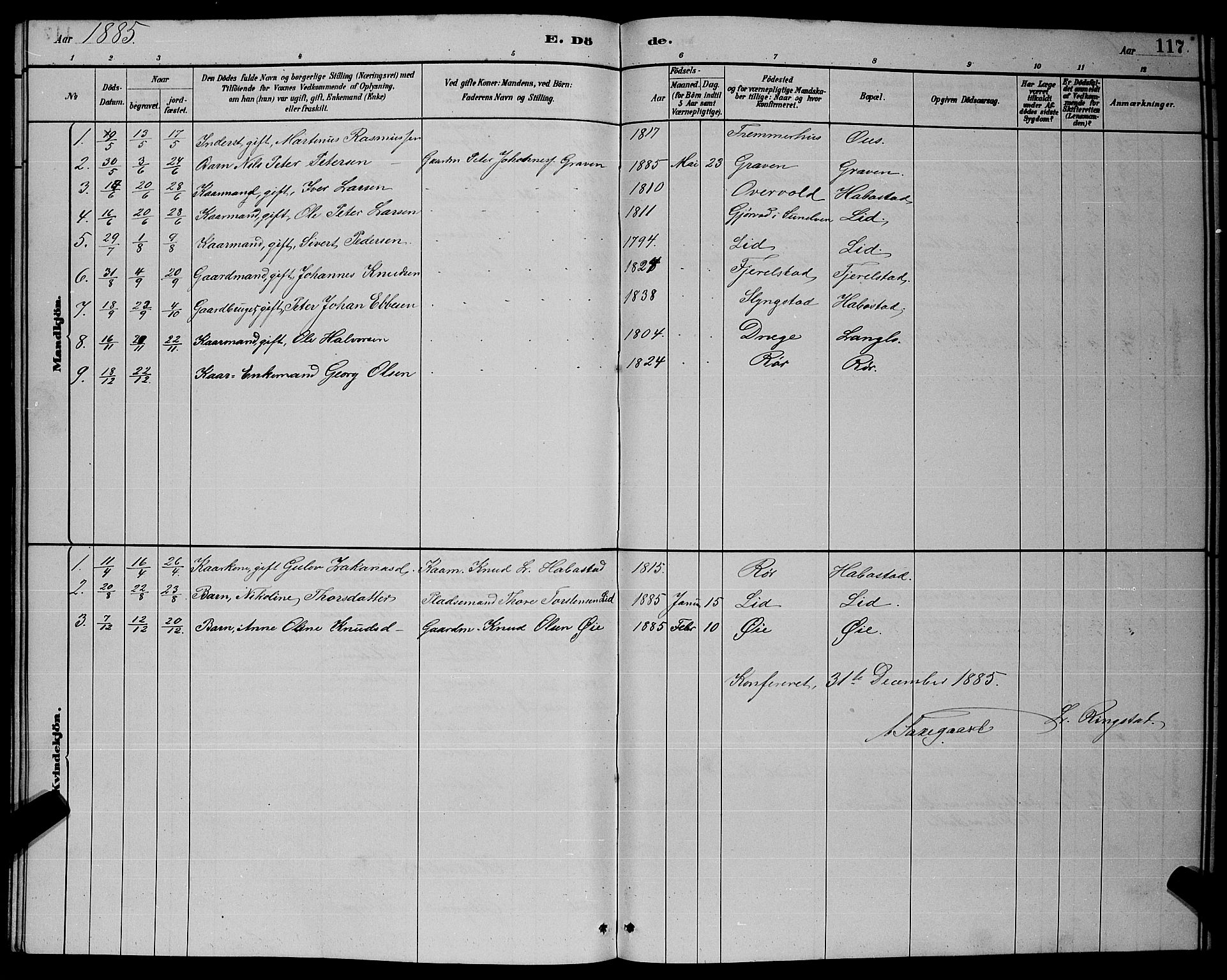 Ministerialprotokoller, klokkerbøker og fødselsregistre - Møre og Romsdal, AV/SAT-A-1454/520/L0292: Parish register (copy) no. 520C04, 1882-1901, p. 117