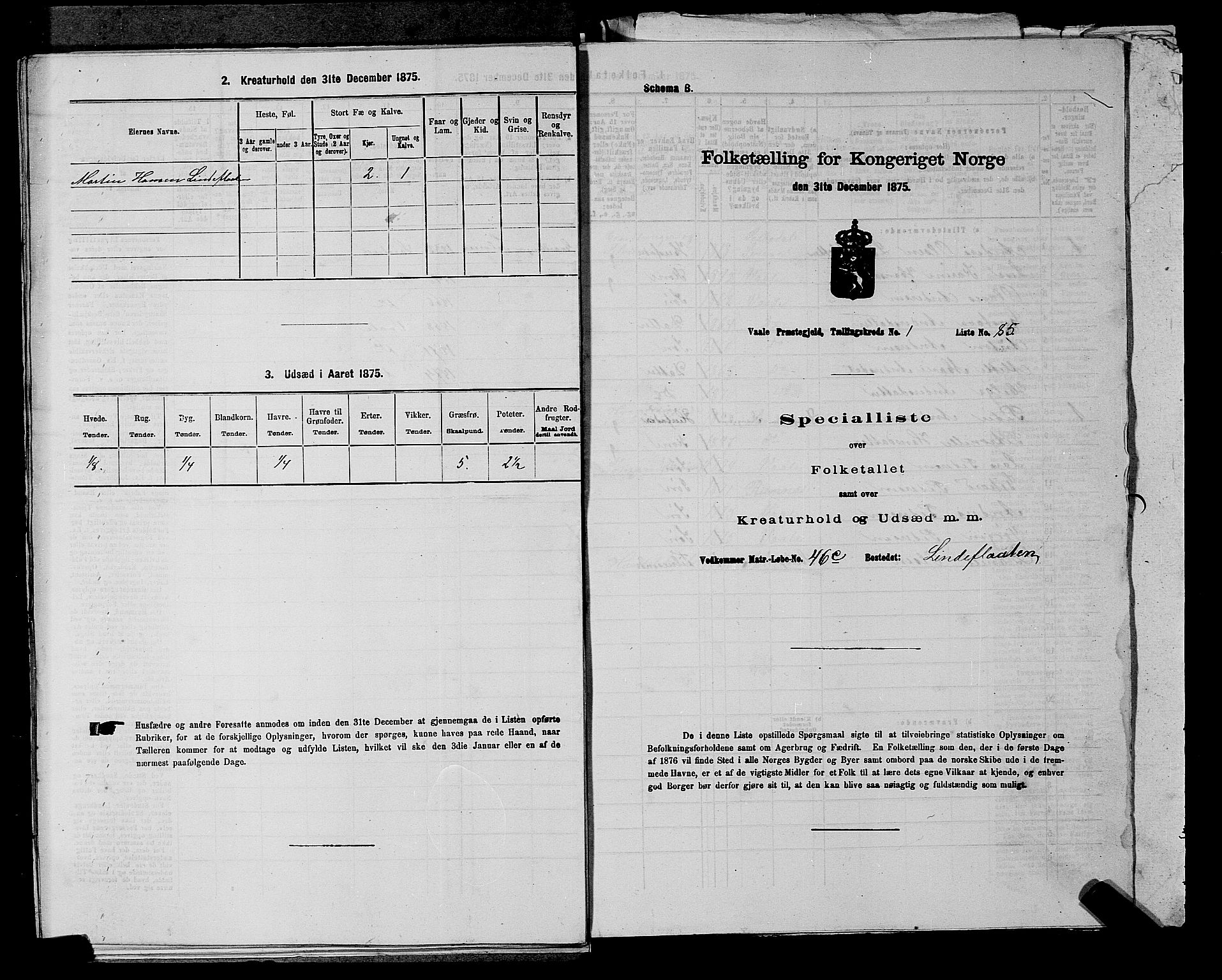 SAKO, 1875 census for 0716P Våle, 1875, p. 214